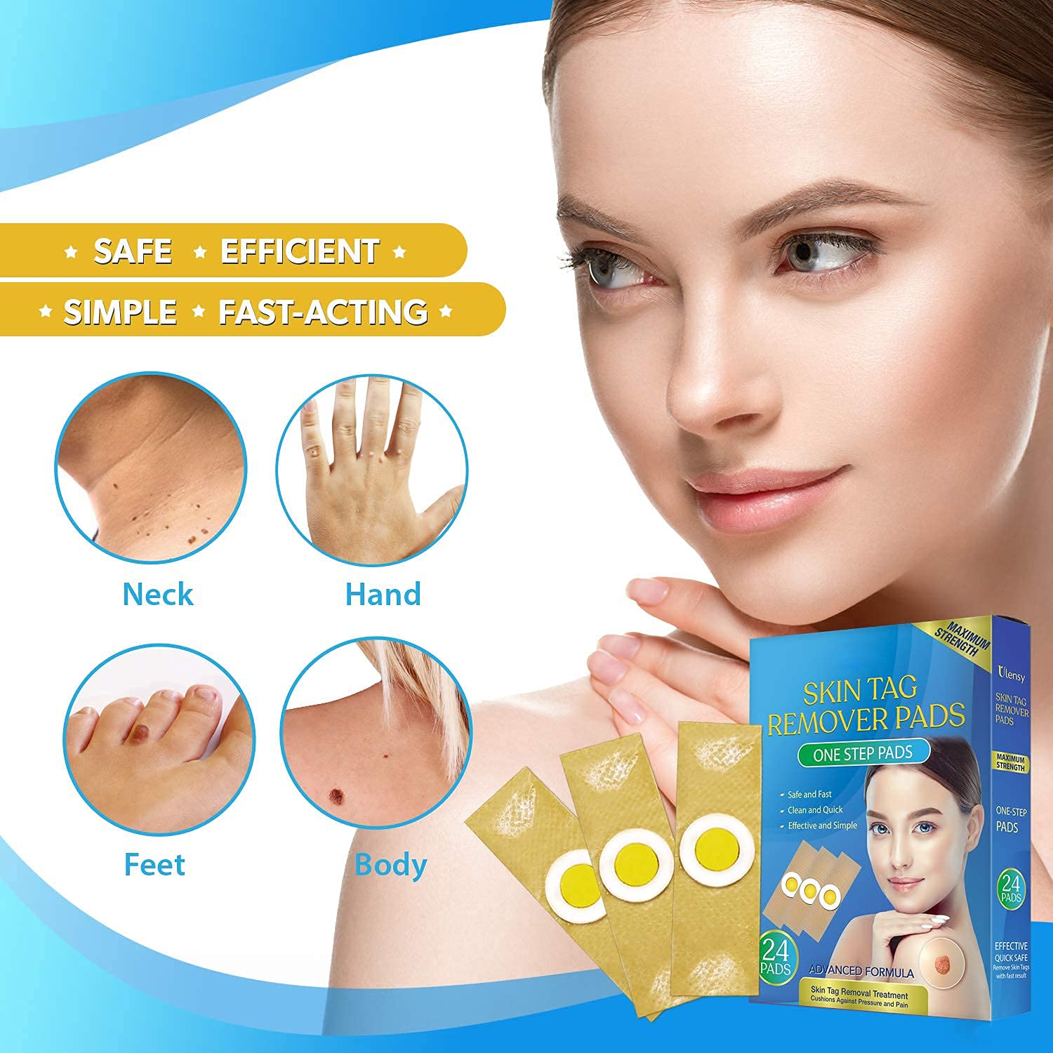 Bambosa Skin Tag Remover Pads, Effective Skin Tags Removal Treatment, Skin Tag Remover, Safe and Fas