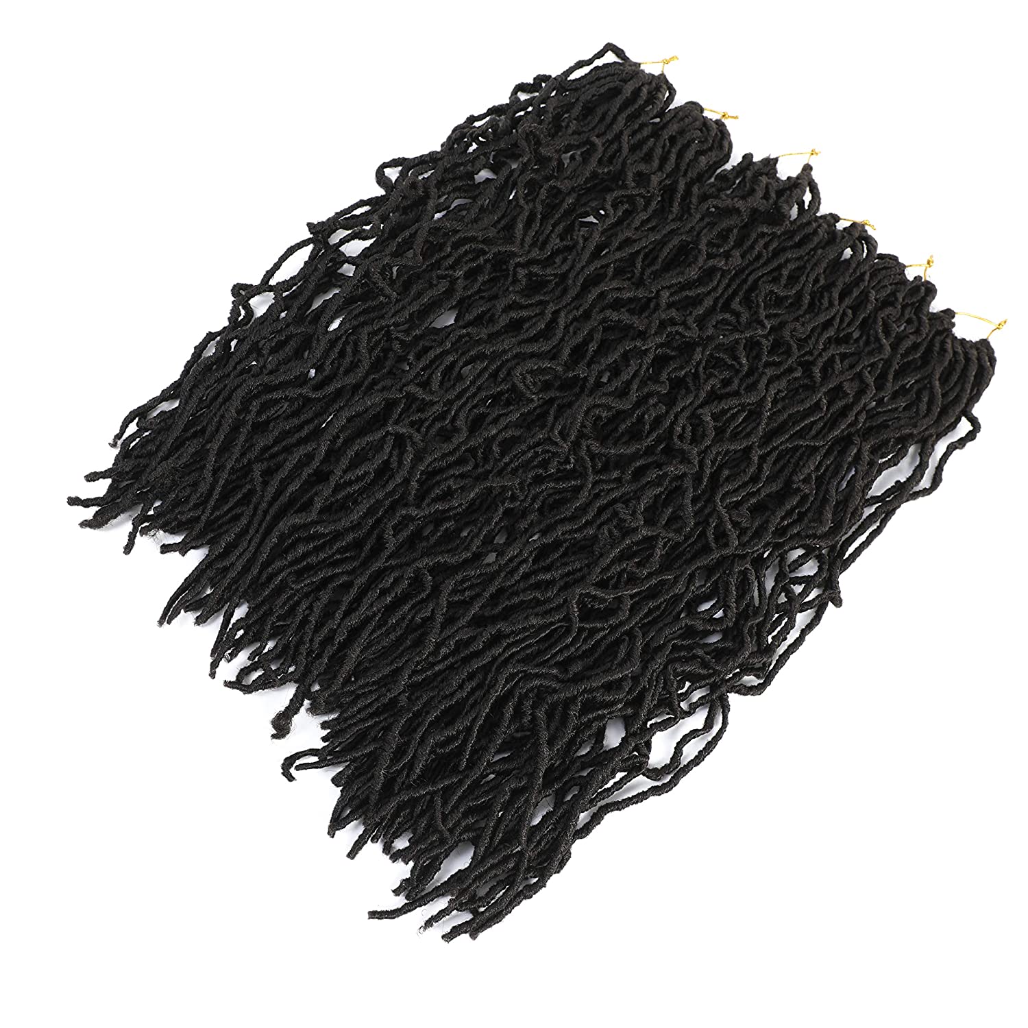 24 Inch Nu Faux Locs Crochet Hair 6 Packs Pre-looped Goddess Locs Curly Extended Soft Locs Braiding 