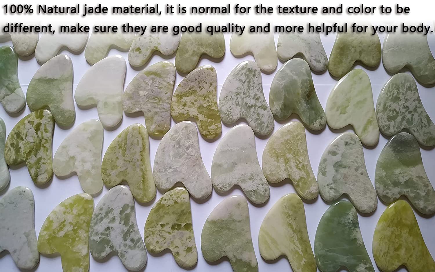 Real Jade Gua Sha Stone, Gua Sha Facial Massage Tools - 100% Authentic Nature Gua Sha Jade Stone for
