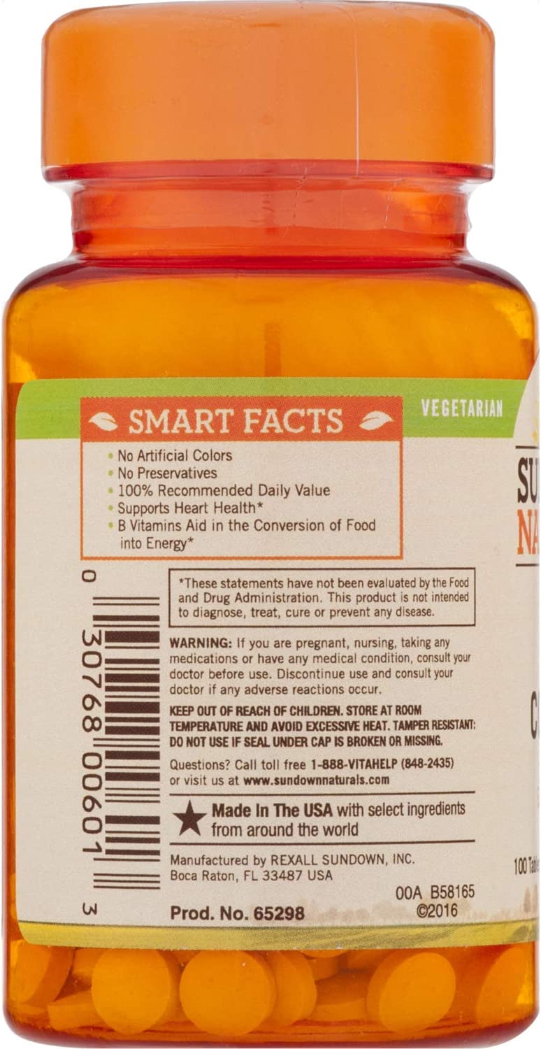 Sundown Naturals B-Complex Energy Support, 100 Tablets each (1 Pack)