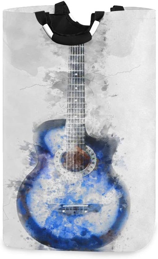 Bardic Collapsible Laundry Basket with Handle Abstract Guitar Portable Foldable Laundry Hamper Holde