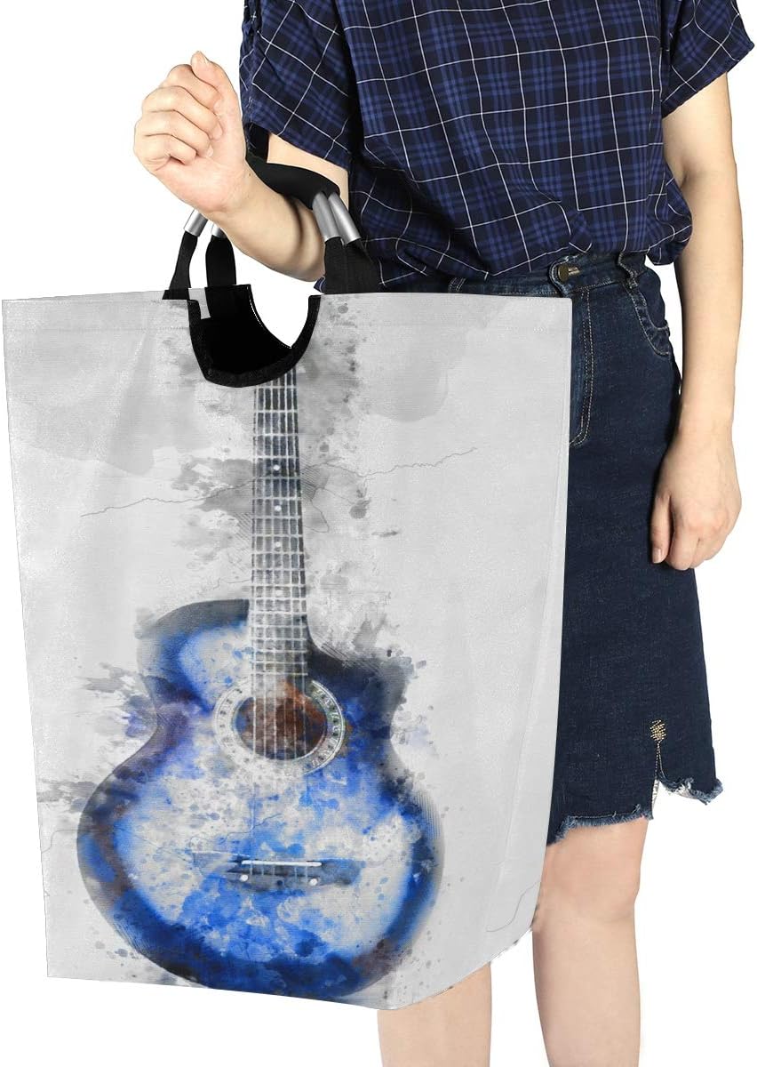 Bardic Collapsible Laundry Basket with Handle Abstract Guitar Portable Foldable Laundry Hamper Holde