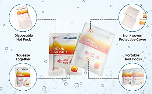 Primacare PHP-45 24 Pack Instant Heat Packs for Emergency Heat Therapy, Portable and Disposable Hot