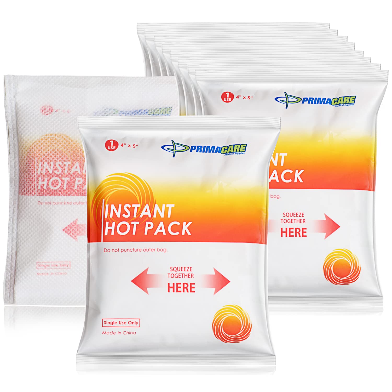 Primacare PHP-45 24 Pack Instant Heat Packs for Emergency Heat Therapy, Portable and Disposable Hot