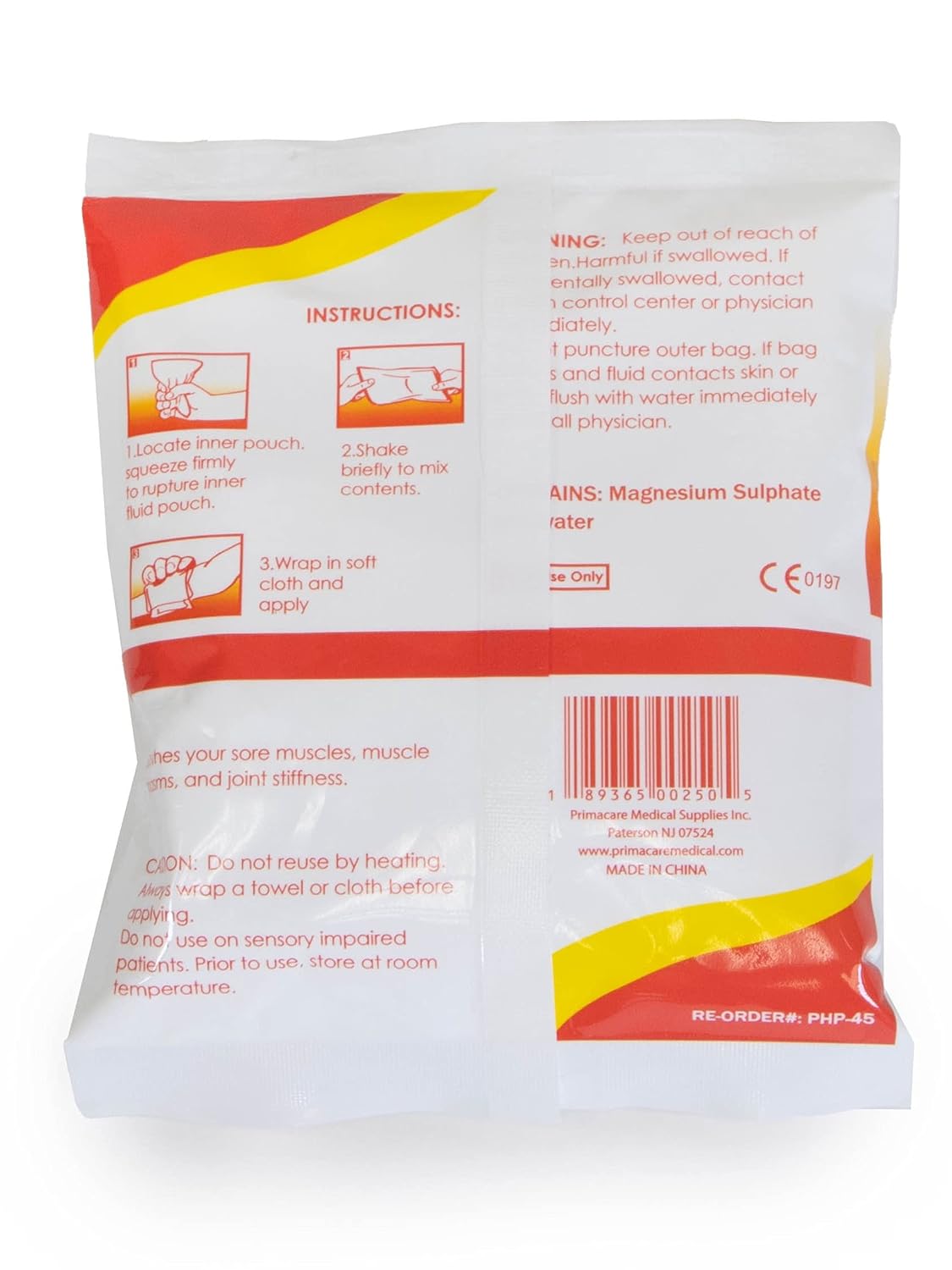 Primacare PHP-45 24 Pack Instant Heat Packs for Emergency Heat Therapy, Portable and Disposable Hot