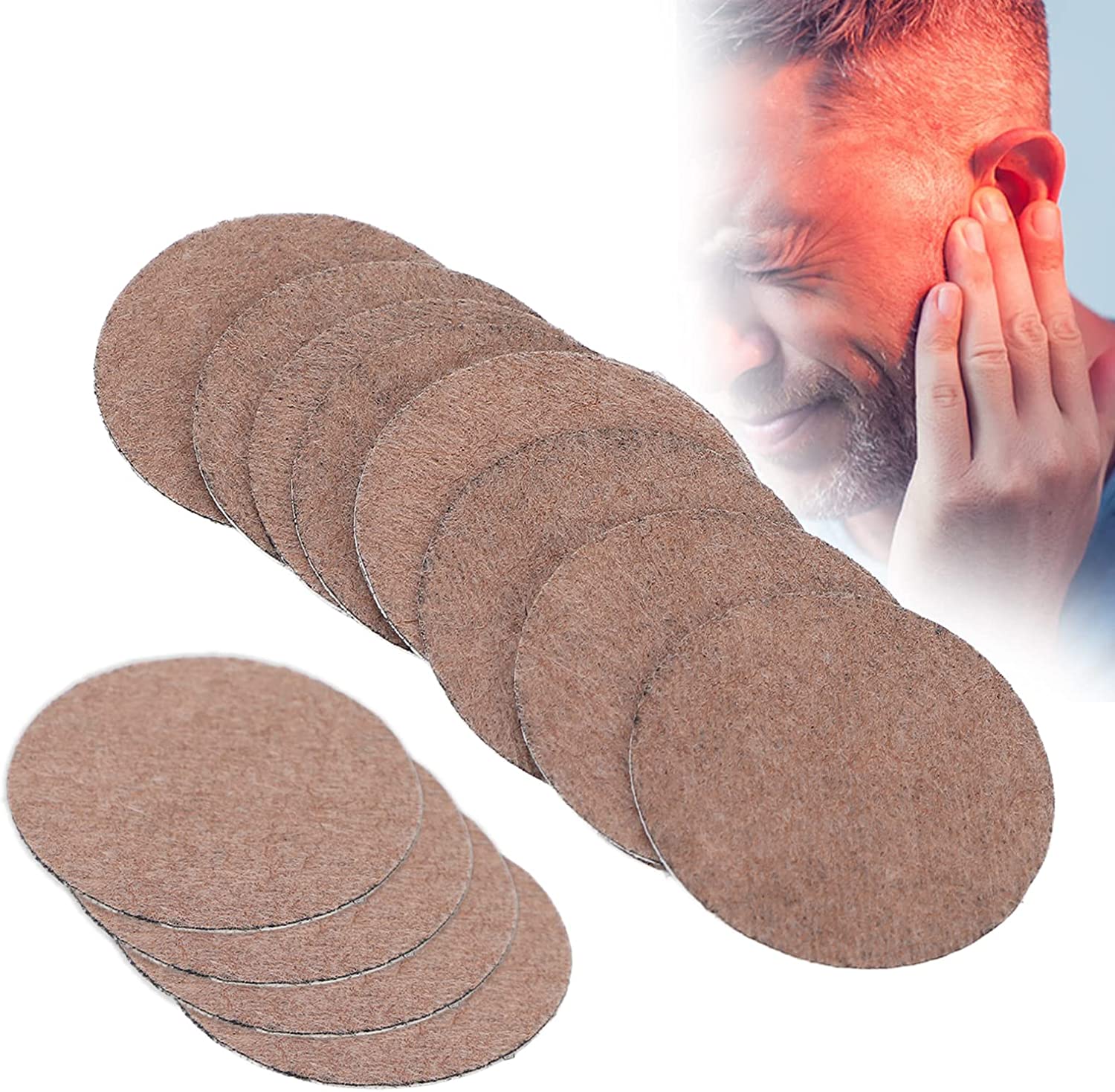 12pcs Tinnitus Relief Patch, Ear Health Care Patch Relieve Ear Pain Improve Hearing Loss Tinnitus Pa