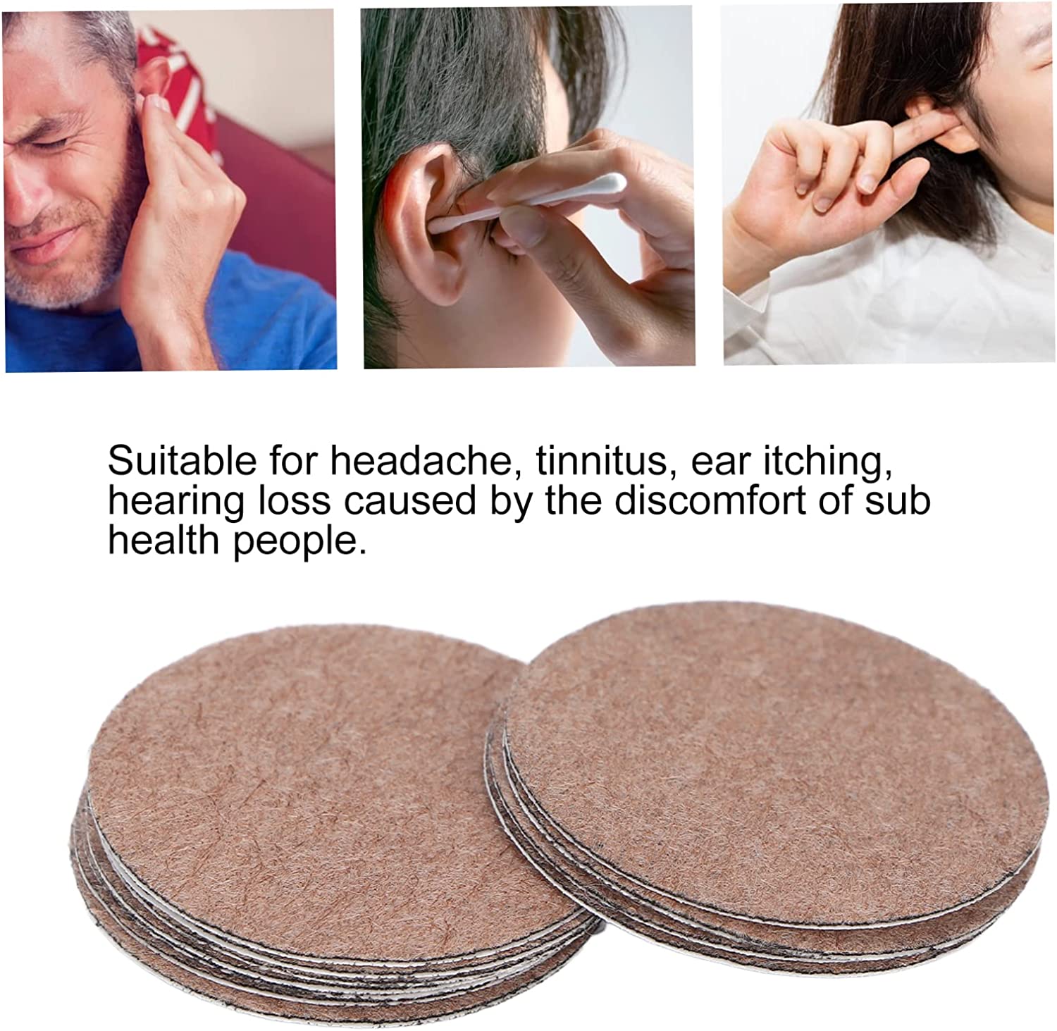 12pcs Tinnitus Relief Patch, Ear Health Care Patch Relieve Ear Pain Improve Hearing Loss Tinnitus Pa