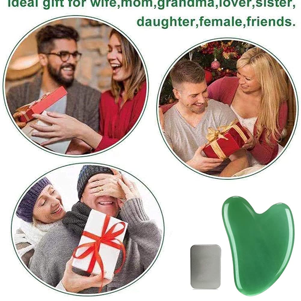 HE&DONG Gua Sha Massage Tool For Facial Beauty Pink Natural Jade Gua Sha Stone Massage Tool For Musc