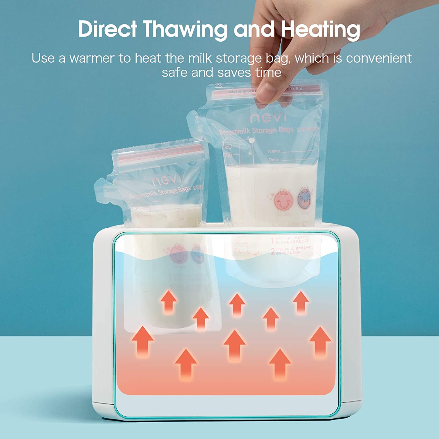 NCVI Breastmilk Storage Bags-Milk Freezer Bags for Long Term Breastfeeding Storage,with Temperature 