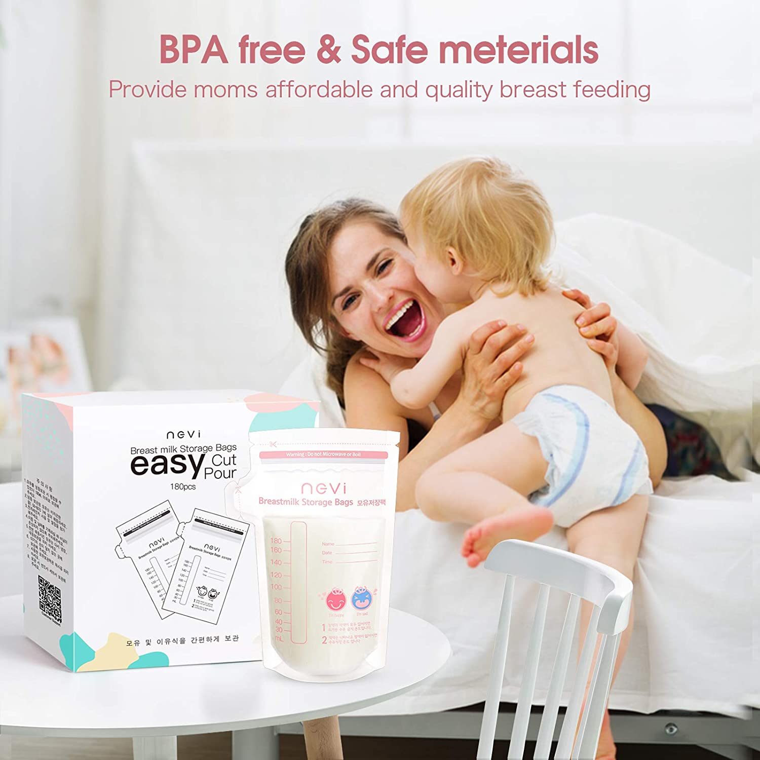 NCVI Breastmilk Storage Bags-Milk Freezer Bags for Long Term Breastfeeding Storage,with Temperature 