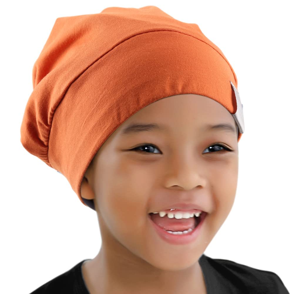 ELIHAIR Kids Beanie Sleep Hats Bonnet for Night Sleeping Cap Silky Lined Satin Bonnet with Adjustabl