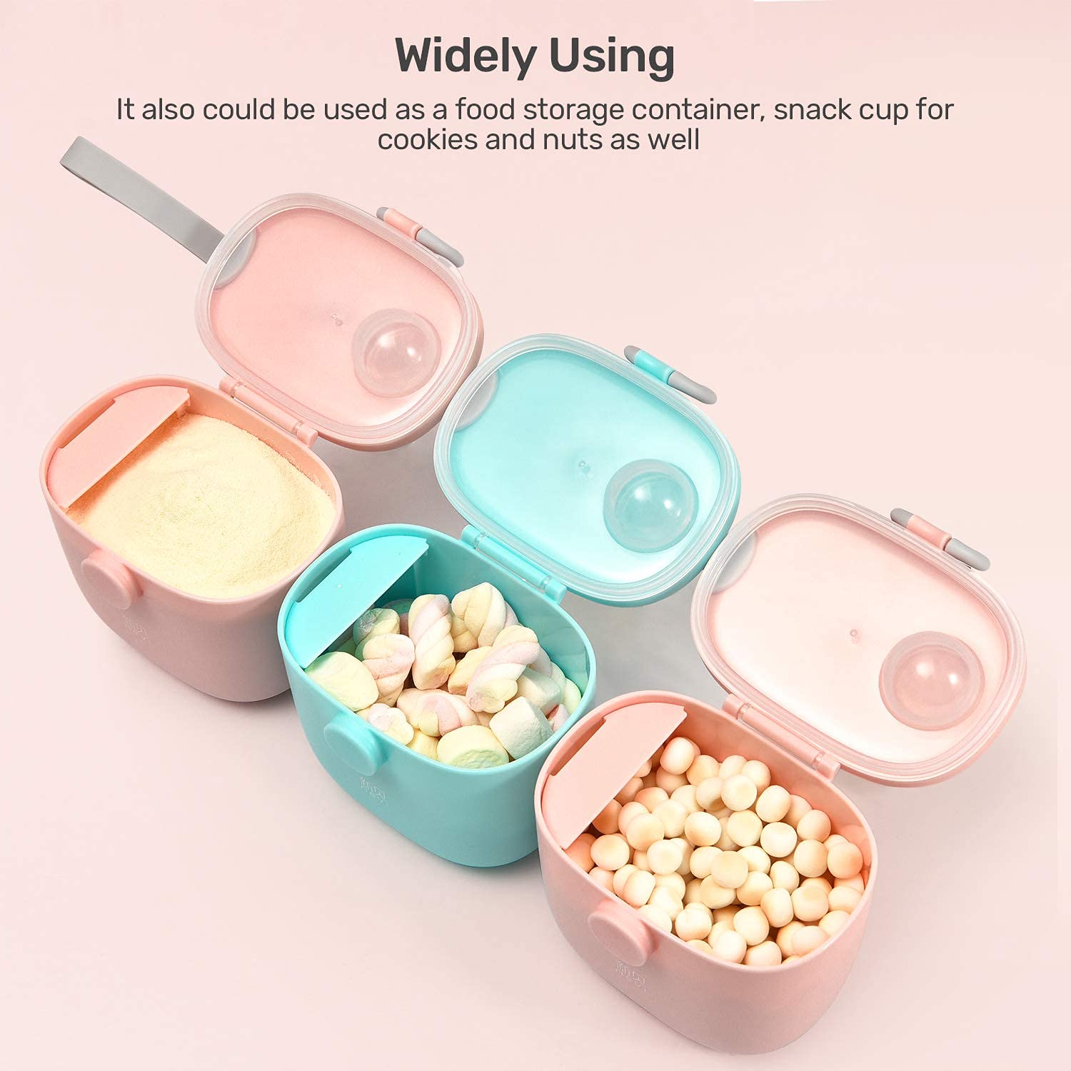 NCVI Baby Formula Dispenser with Scoop,16oz Milk Powder Dispenser Container Food Storage, Candy Frui