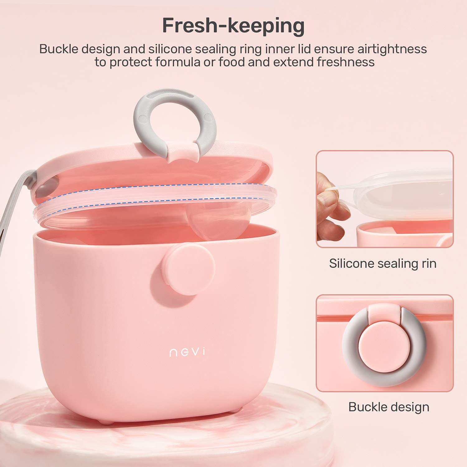 NCVI Baby Formula Dispenser with Scoop,16oz Milk Powder Dispenser Container Food Storage, Candy Frui