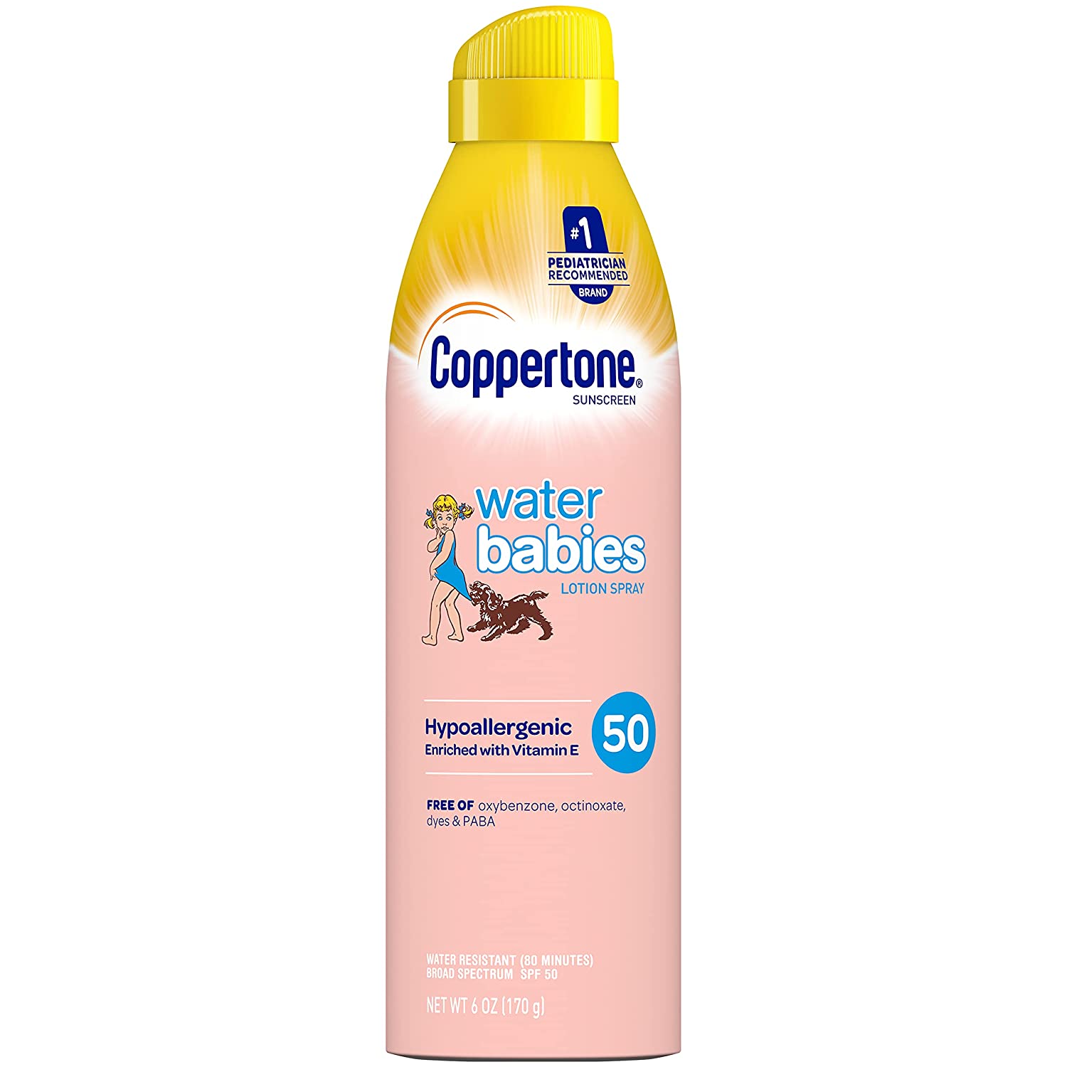 Coppertone WaterBabies SPF 50 Lotion Spray + Pure & Simple Baby Mineral SPF 50 Stick Multipack (6 Ou
