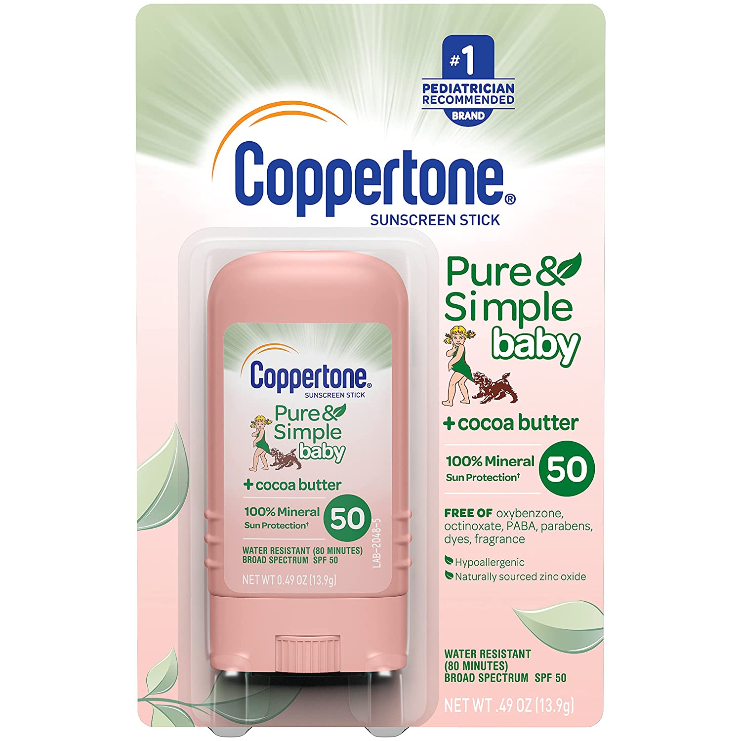 Coppertone WaterBabies SPF 50 Lotion Spray + Pure & Simple Baby Mineral SPF 50 Stick Multipack (6 Ou