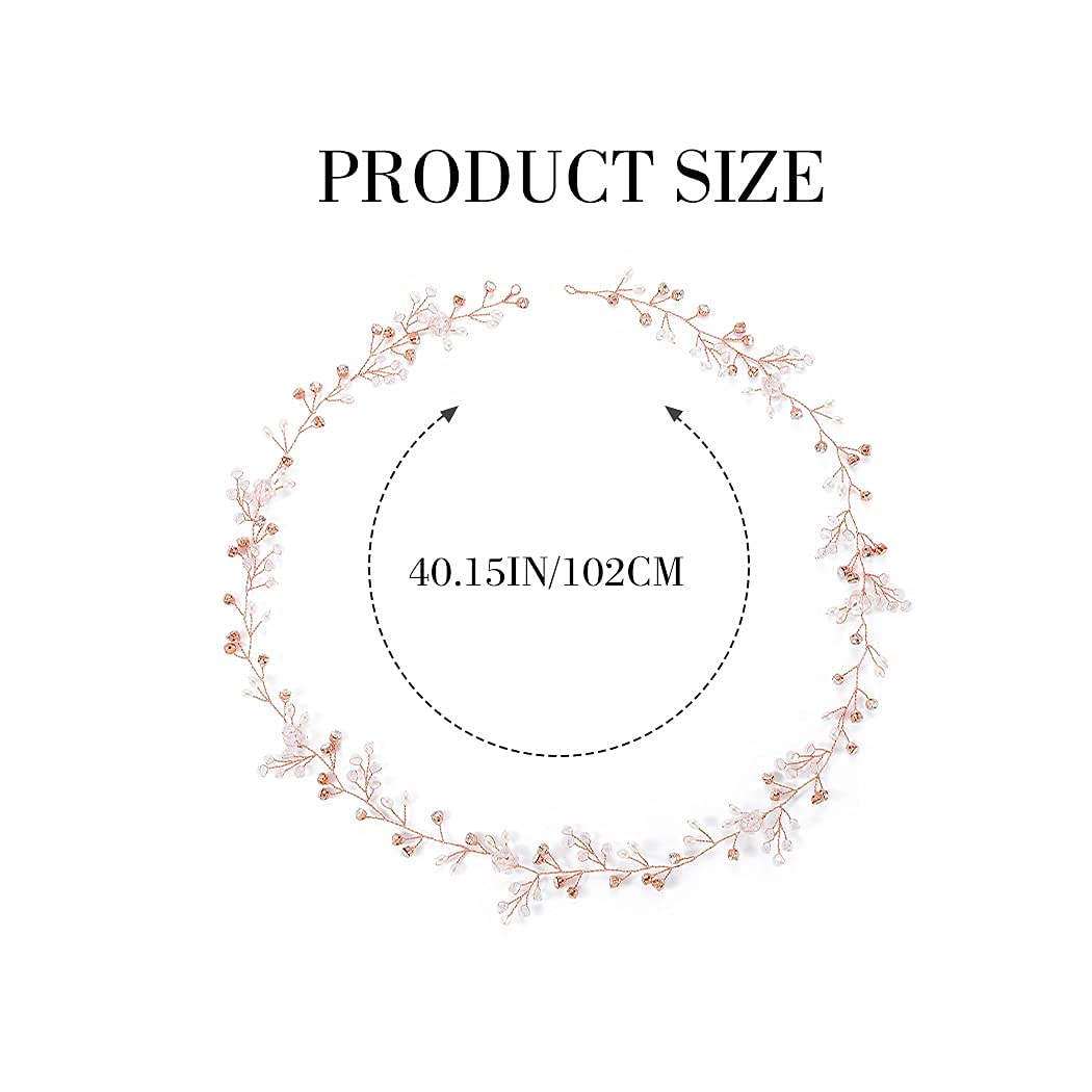 Yean Wedding Hair Vine Long Bridal Headband Hair Accessories for Bride and Bridesmaid (100cm / 39.3i