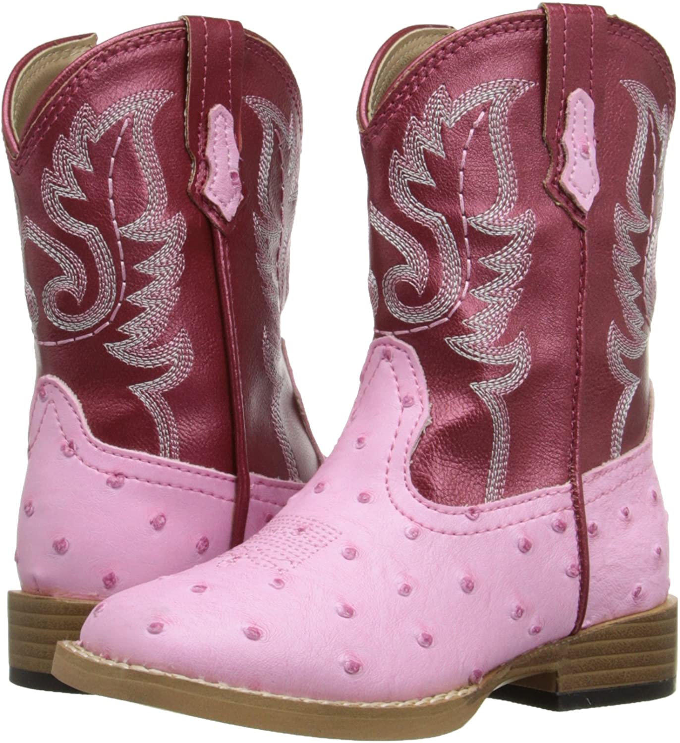 Roper Square Toe Faux Ostrich Western Boot