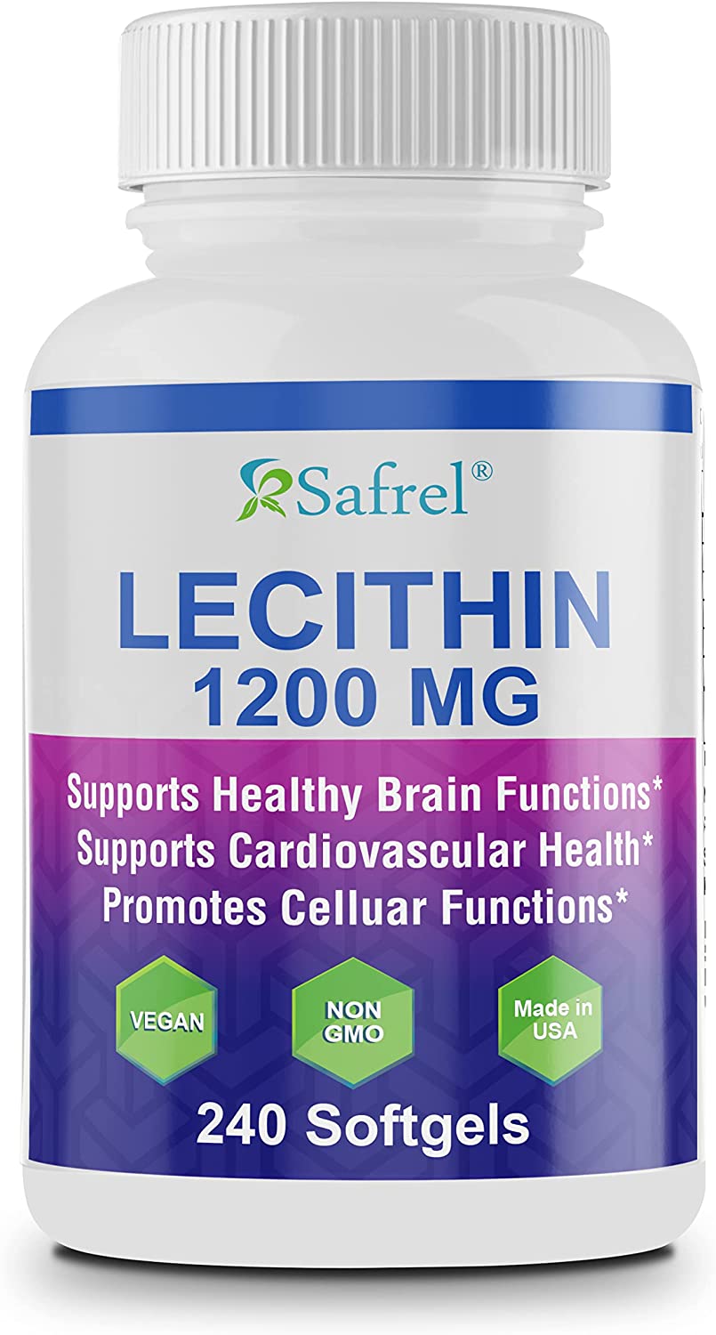 Safrel Lecithin 1200 mg Sofgels (240 Count) High Potency Quick