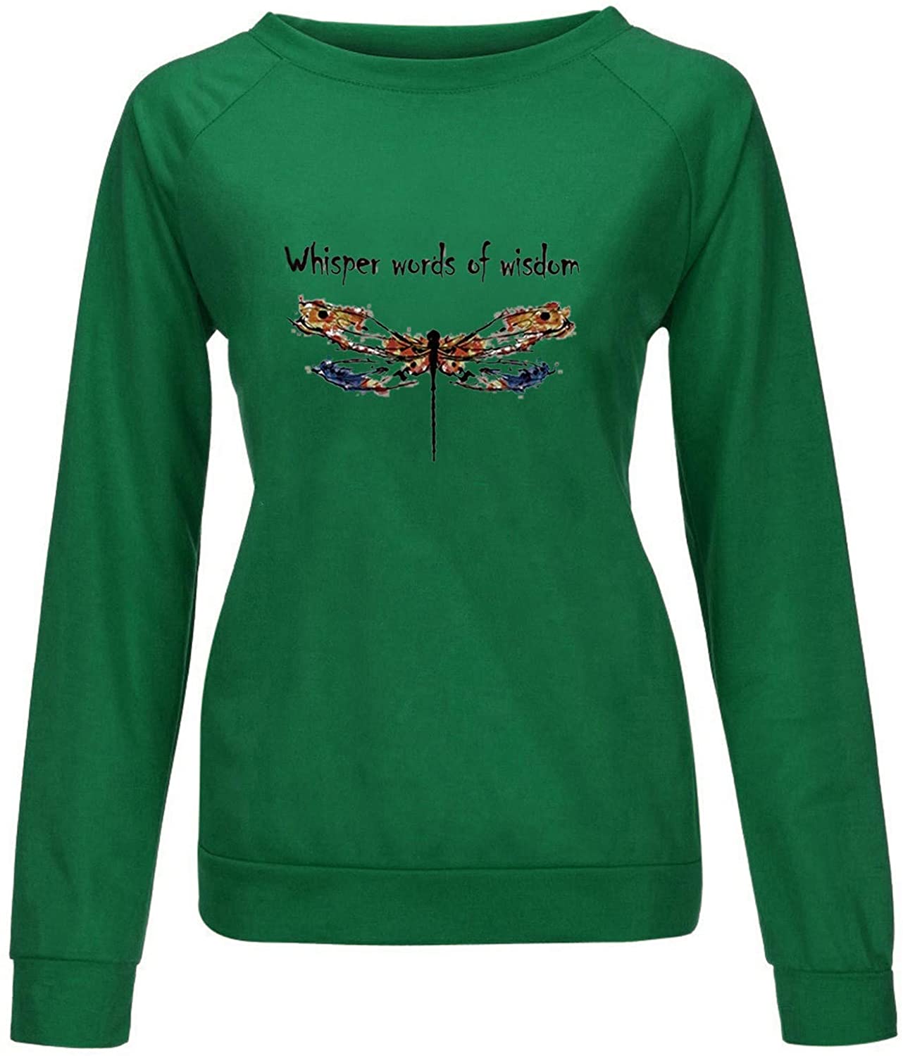 Sweatshirts for Women,Womens Dragonfly Graphic Pullover Sweatshirt Casual Baggy Blouses Shirts Athle