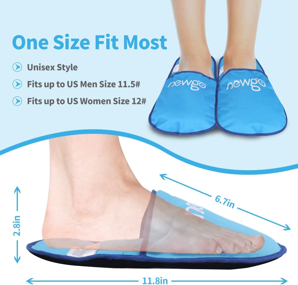 NEWGO Foot Ice Pack Slippers for Swollen and Painful Feet, 2 Pack Ice Therapy Gel Ice Slippers for N