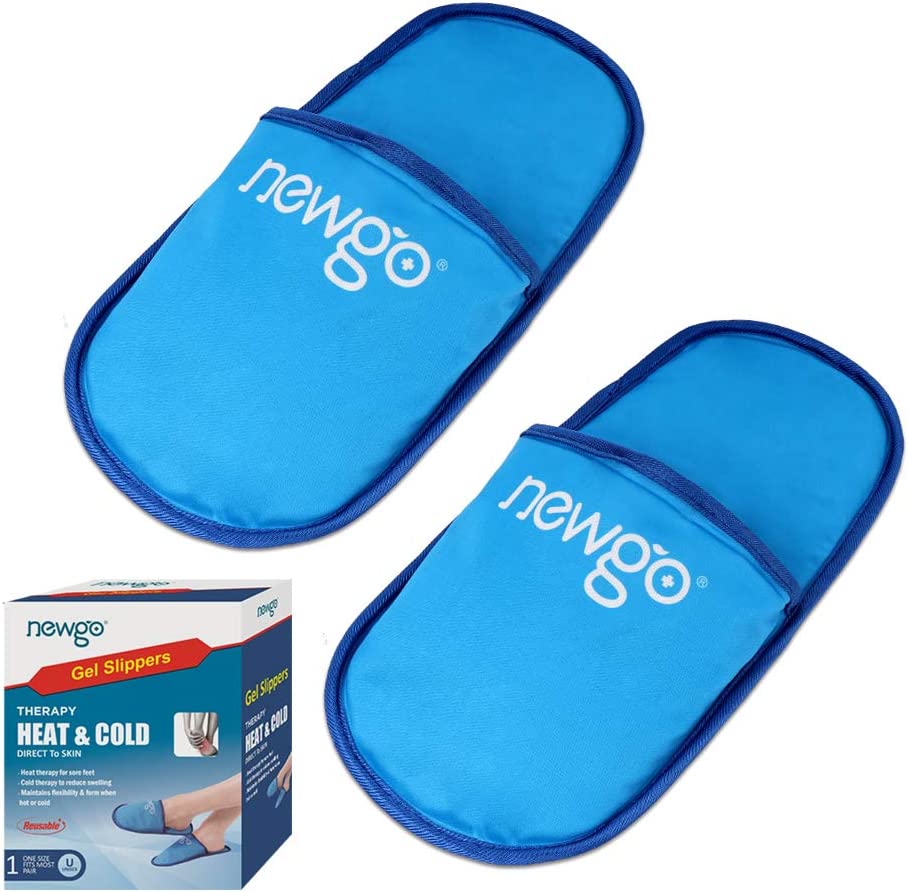 NEWGO Foot Ice Pack Slippers for Swollen and Painful Feet, 2 Pack Ice Therapy Gel Ice Slippers for N