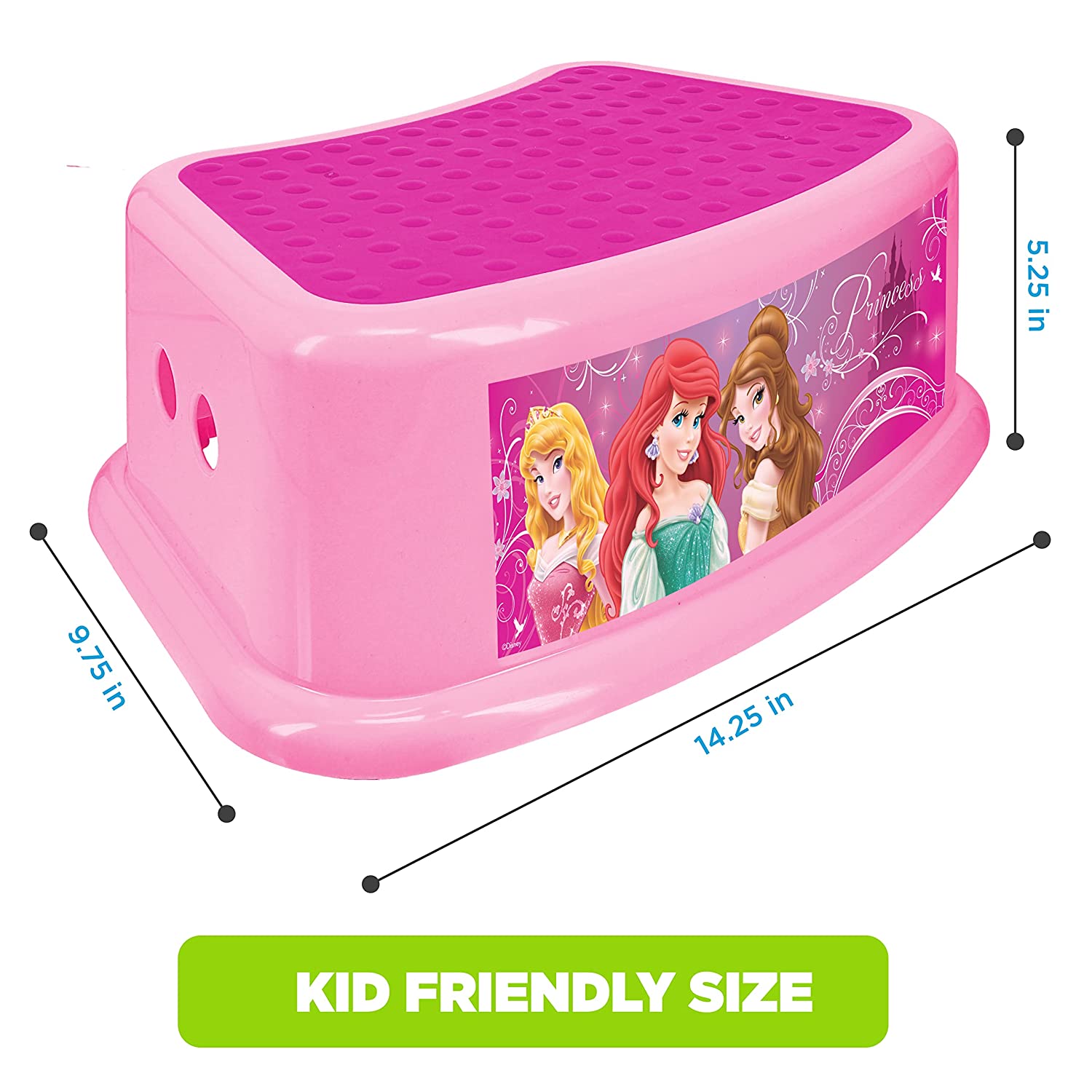 Disney Princess Kid's Toilet Training Combo Kit - Contour Step Stool & Soft Potty Seat, Pink, 2-Piec