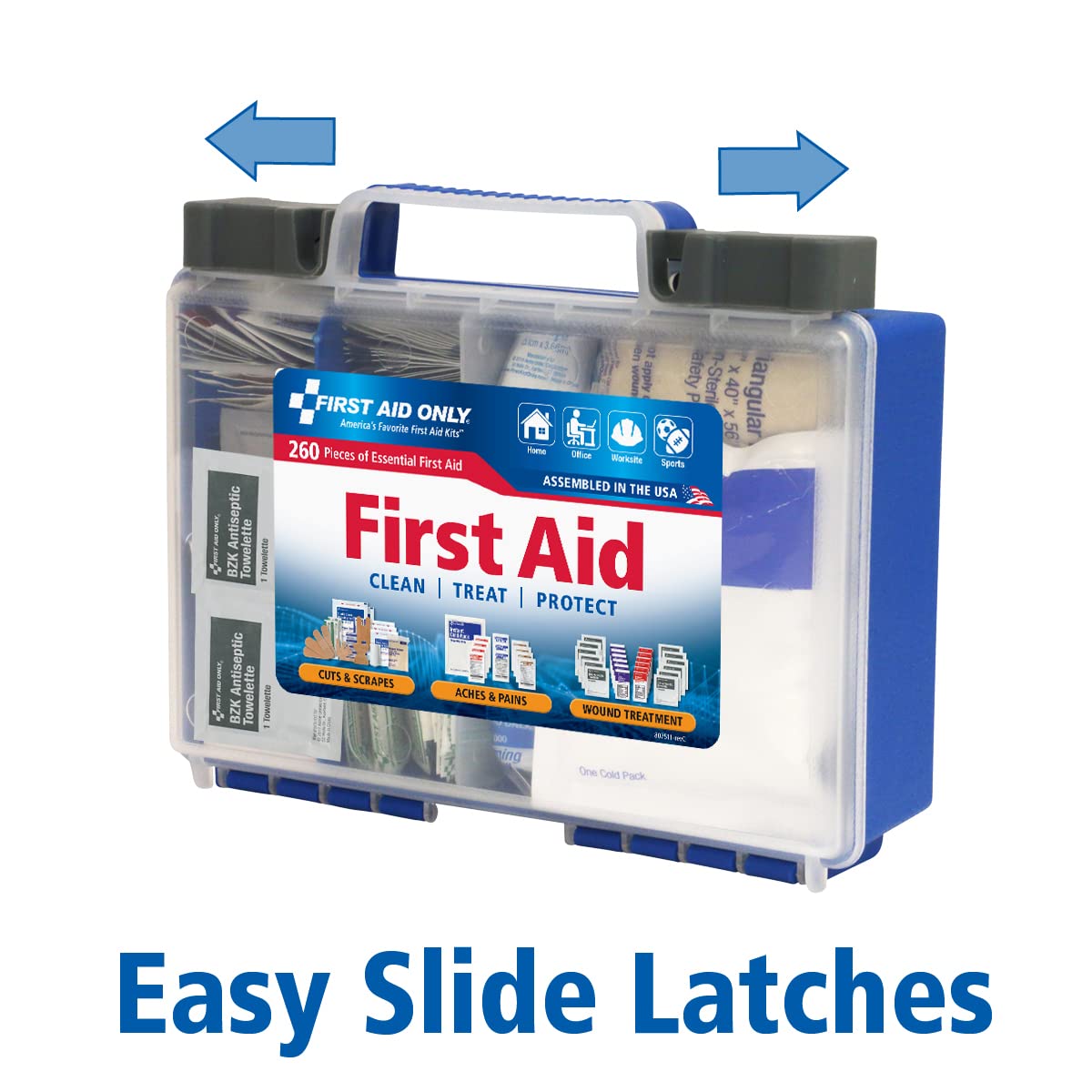 First Aid Only 260 Piece All-Purpose First Aid Kit, OSHA Compliant