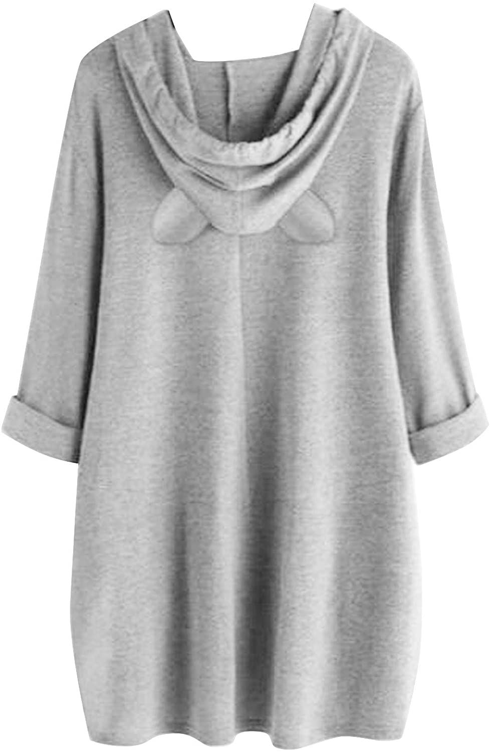 Dosoop Womens Long Sleeve Pocket Tops, Christmas Reindeer Print Hoodie Sweater Sweatshirt Hooded Pul