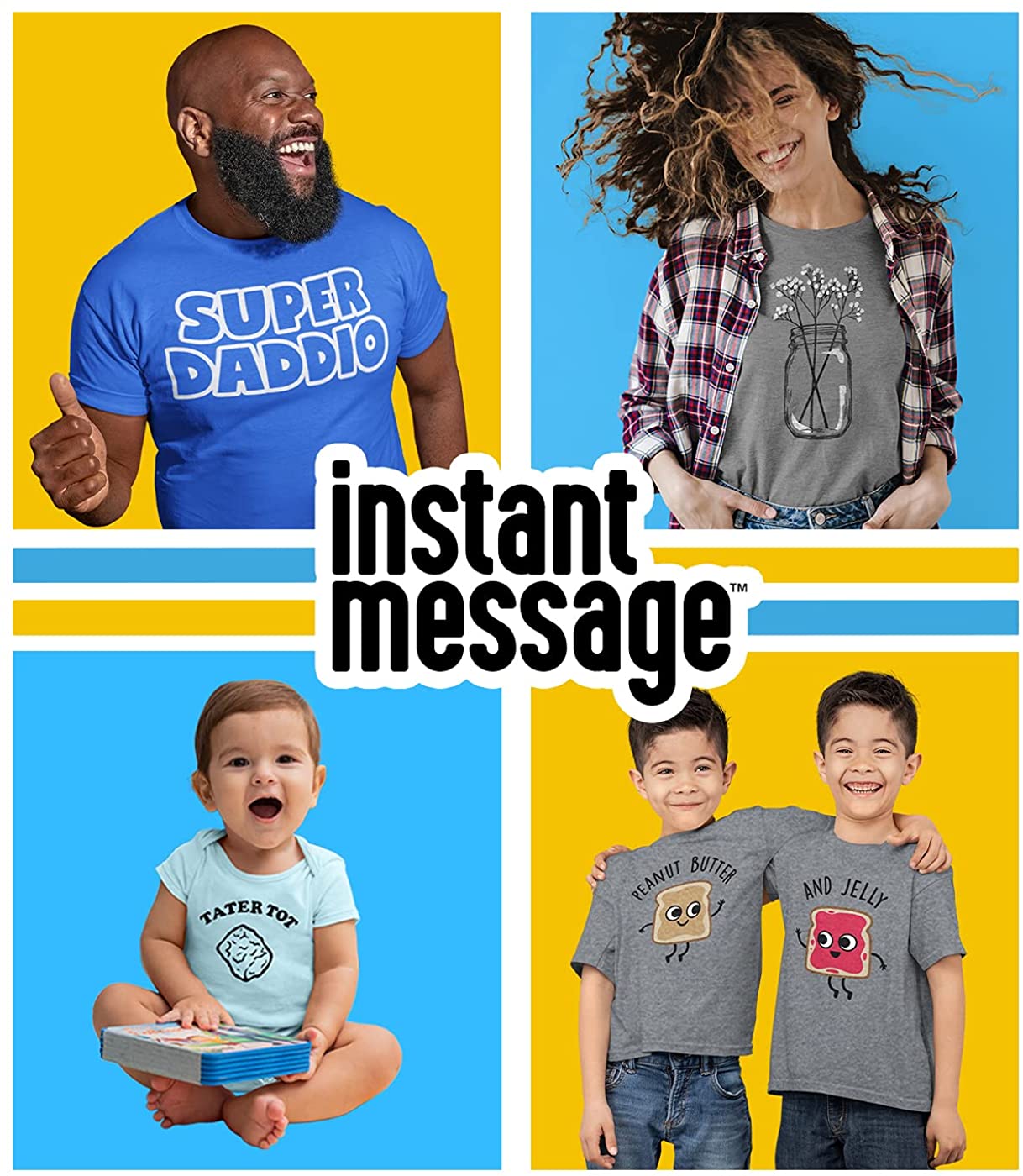 Instant Message - Here Comes Trouble, Yellow Block - Toddler Short Sleeve T-Shirt