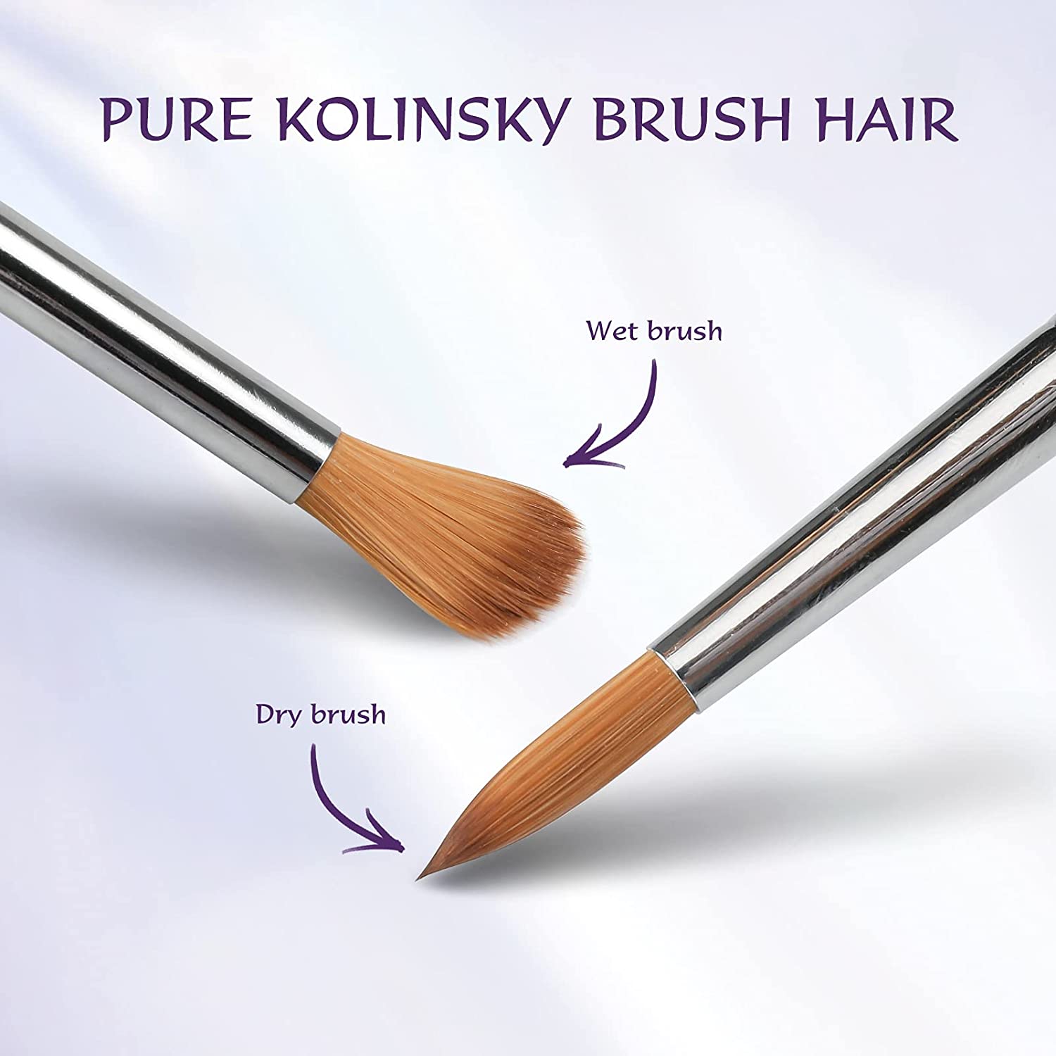 Acrylic Nail Brush for Acrylic Powder, 8# Aokitec Nail Brush for Acrylic Application, 100% Oval Koli