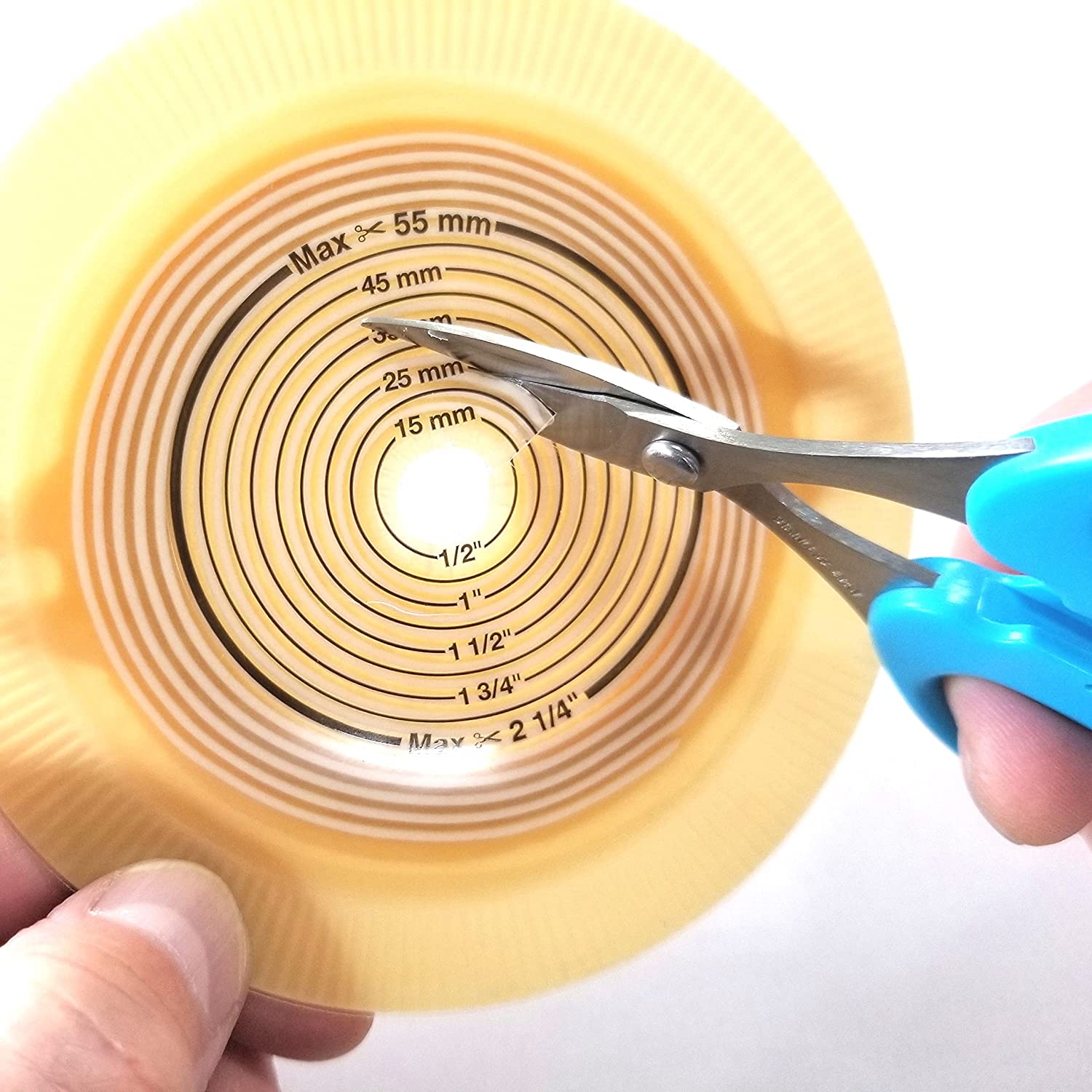 ALLEX Ostomy Scissors Curved Blunt Tips, Razor Japanese Stainless Steel Blade Precision Ostomy Wafer