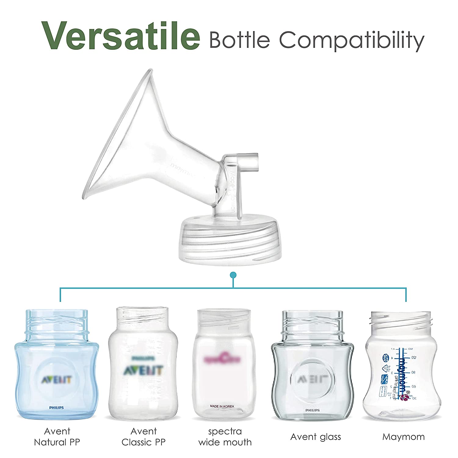 Maymom Wide Neck Pump Part for Spectra S1/S2 Pumps; Incl Wide Mouth Flange; Not Original Spectra Fla