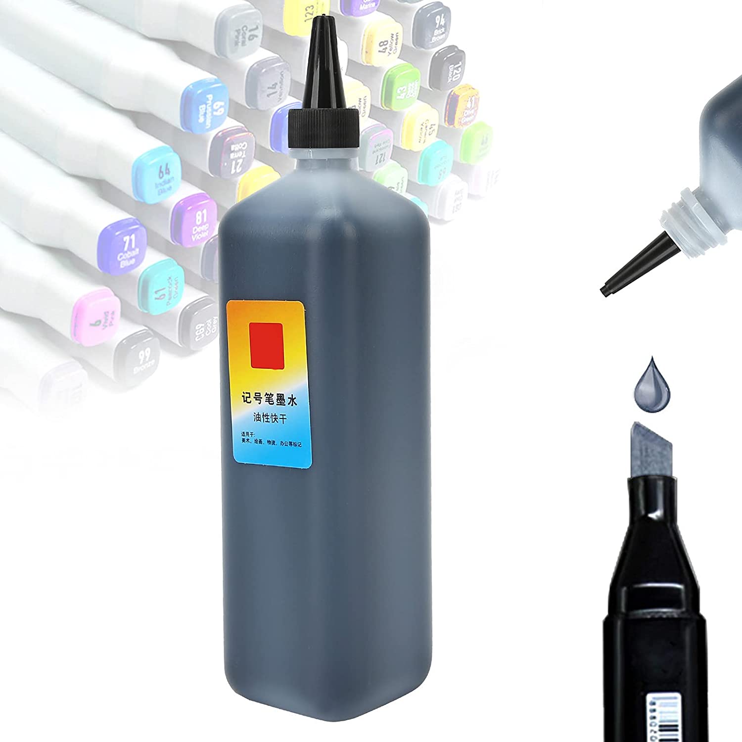 Marker Refill Ink Color Permanent stamp ink Poster Pen Replenishing Liquid Art Craft Supplies for Te