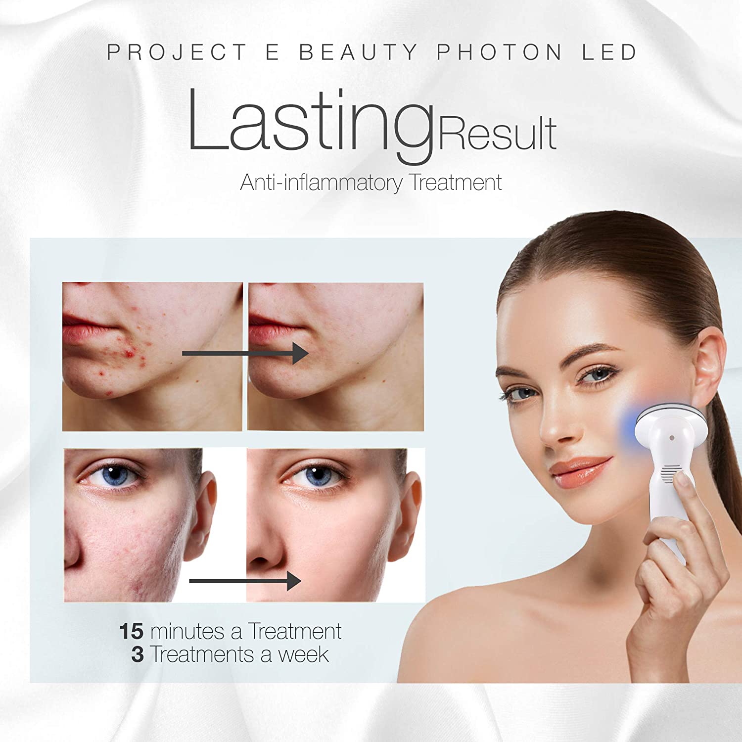 Project E Beauty LumaGlow LED Red & Blue Light Therapy | FDA Cleared Ultra Photon Skin Rejuvenation 
