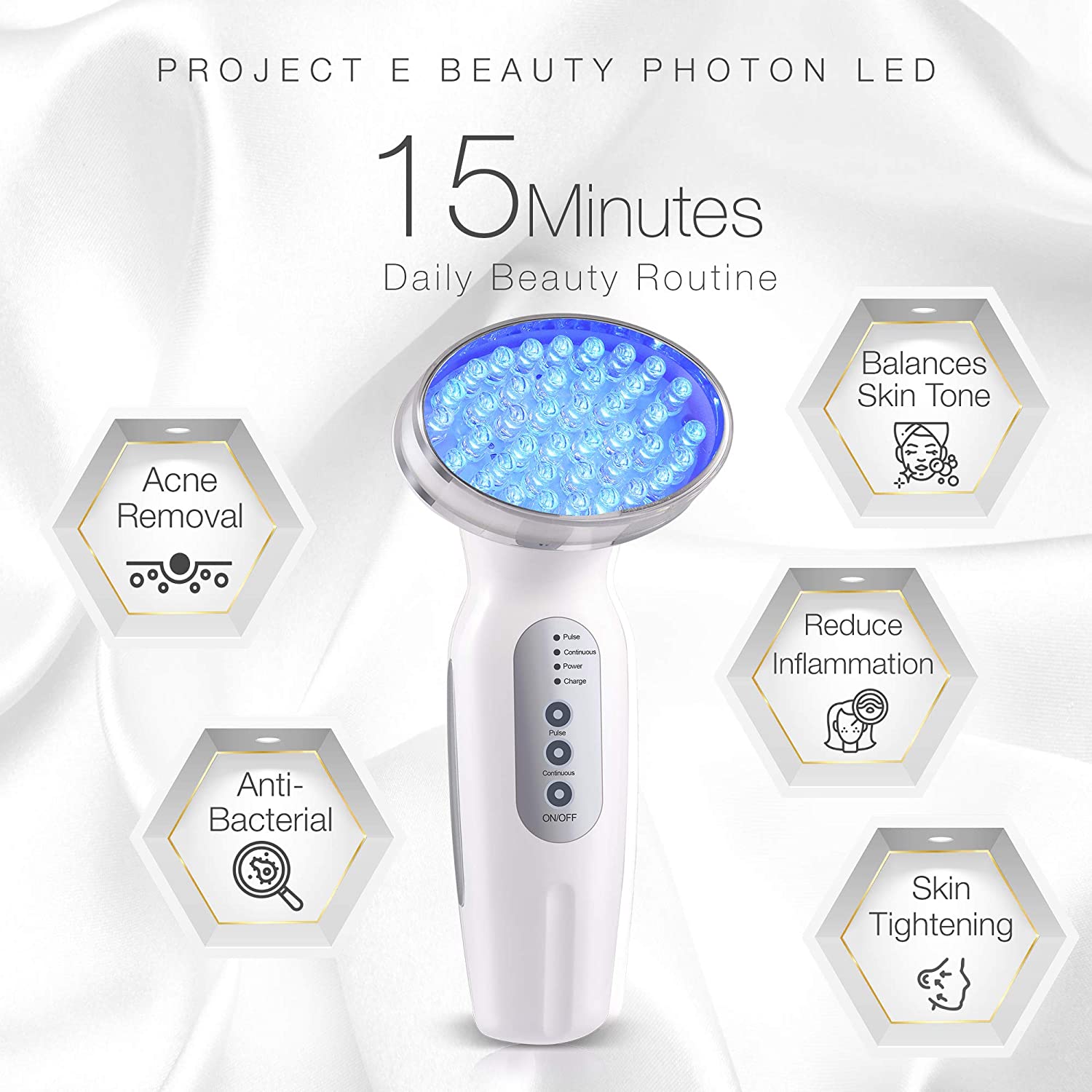 Project E Beauty LumaGlow LED Red & Blue Light Therapy | FDA Cleared Ultra Photon Skin Rejuvenation 