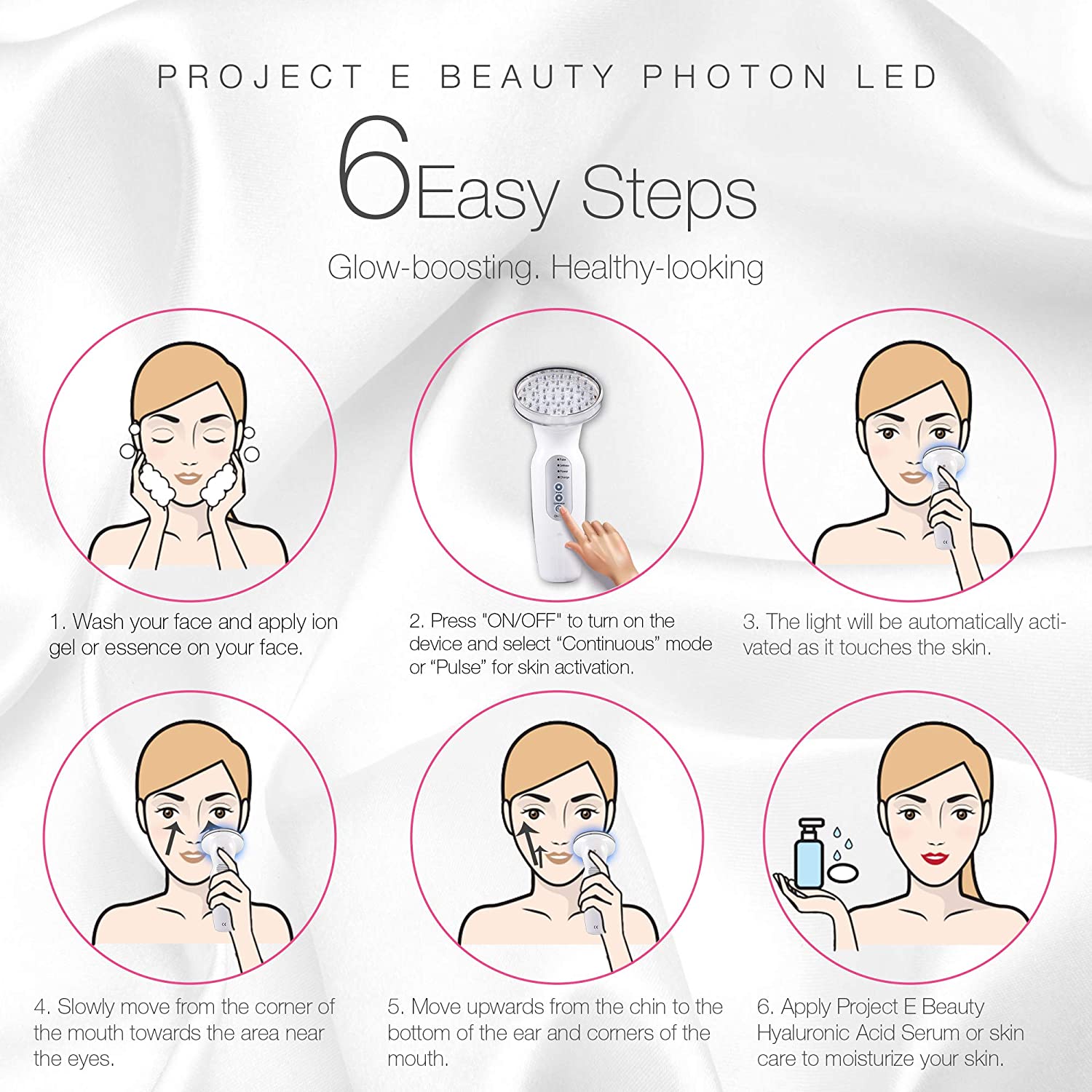 Project E Beauty LumaGlow LED Red & Blue Light Therapy | FDA Cleared Ultra Photon Skin Rejuvenation 