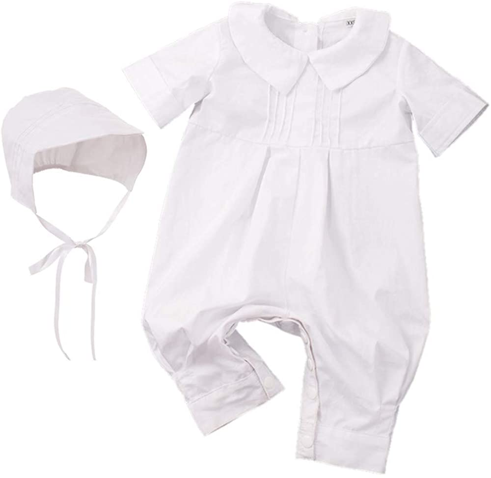 GRACEART 100% Cotton Boys Christening Baptism Outfits Knickers and Hat