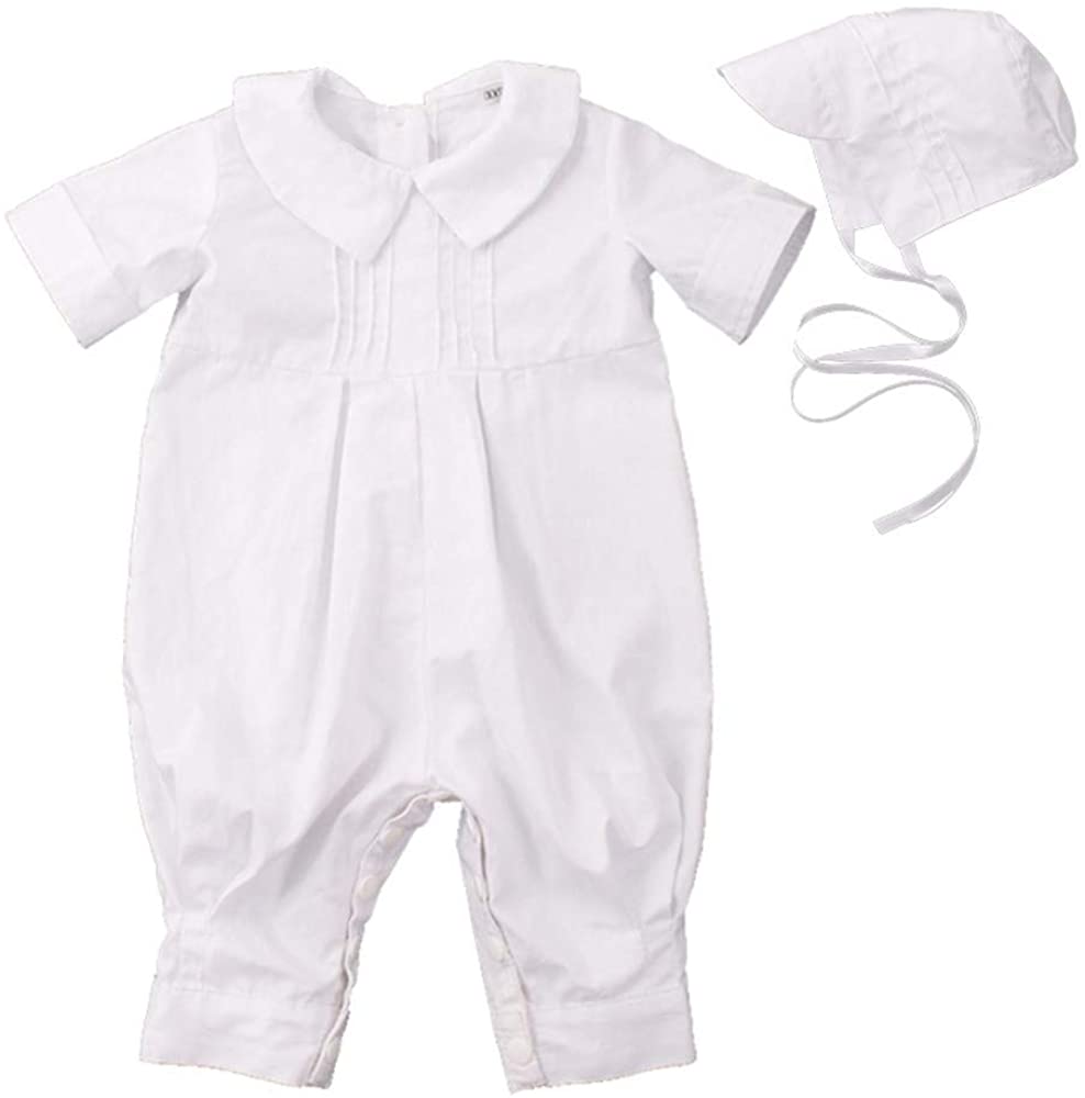 GRACEART 100% Cotton Boys Christening Baptism Outfits Knickers and Hat