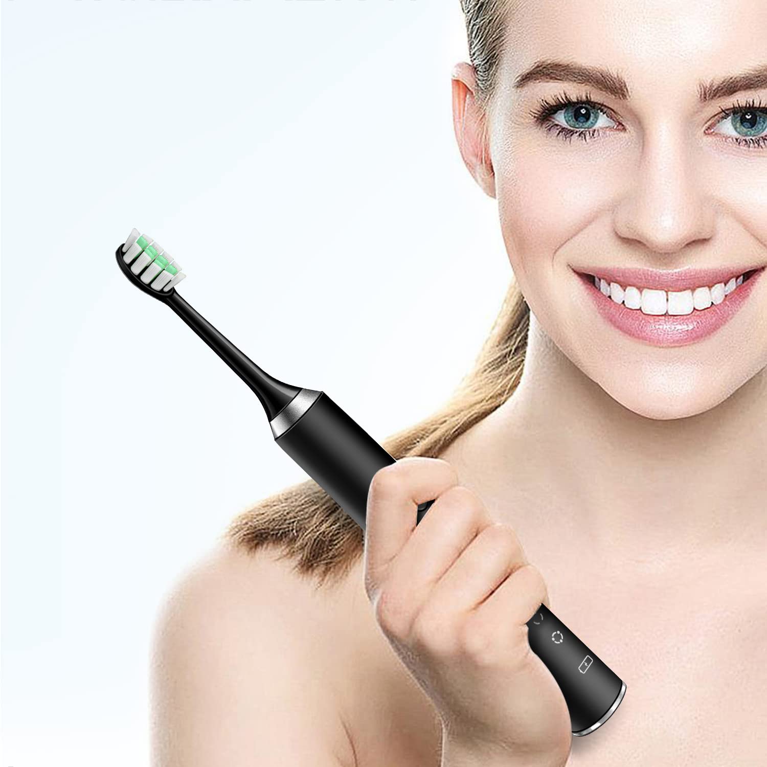 Sonic Electric Toothbrush Whitening Toothbrush Rechargeable with 4 Dupont Brush Heads, Adult Waterpr