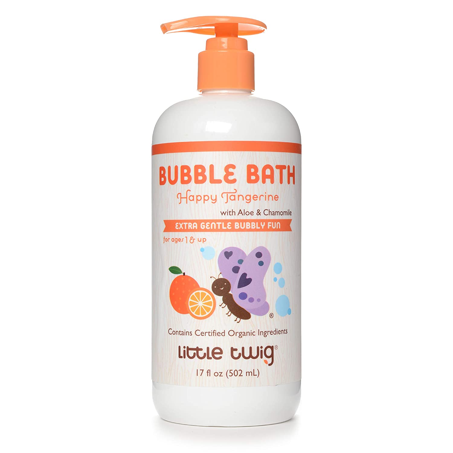 Little Twig Bubble Bath, Natural Plant Derived Formula, Tangerine, 17 fl oz