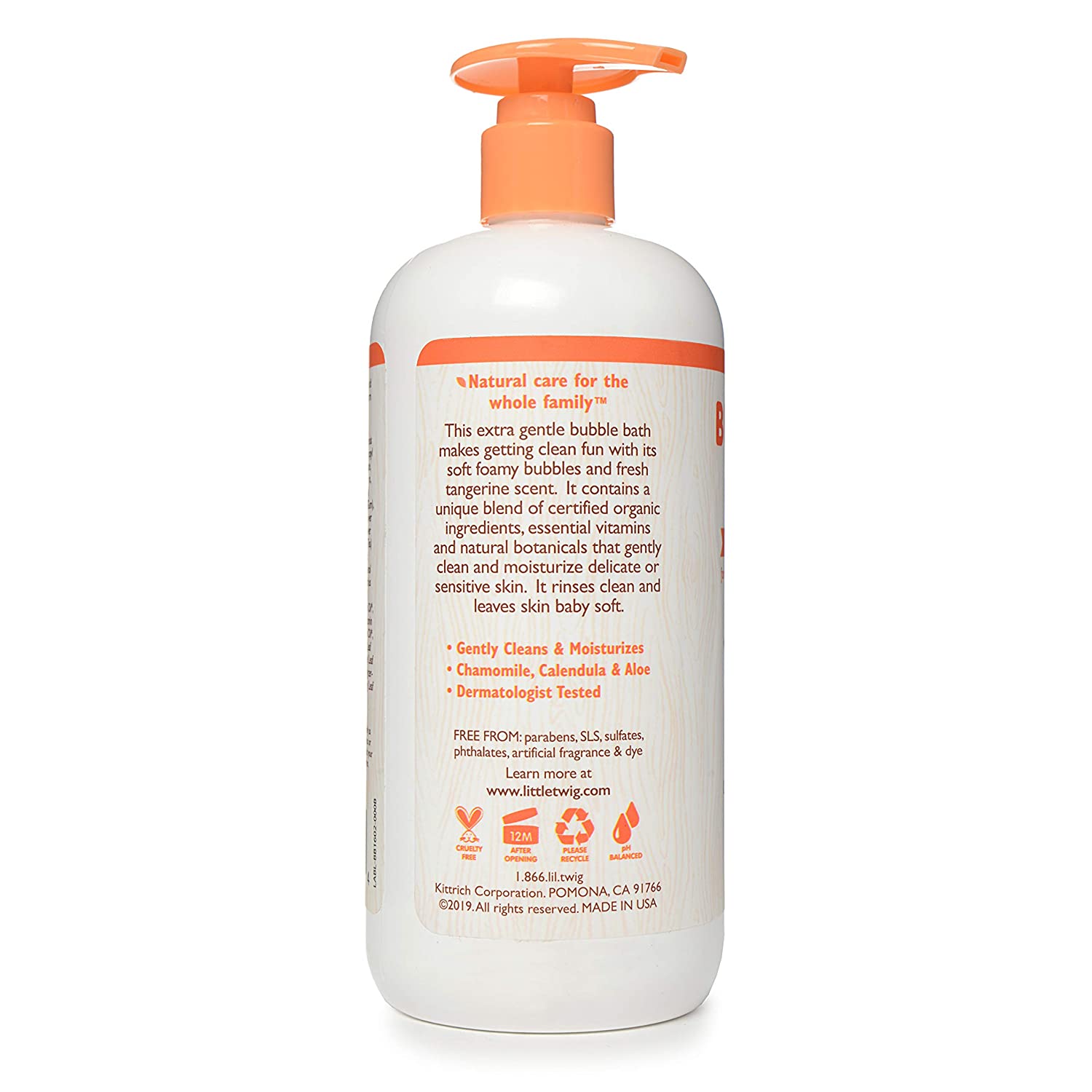 Little Twig Bubble Bath, Natural Plant Derived Formula, Tangerine, 17 fl oz