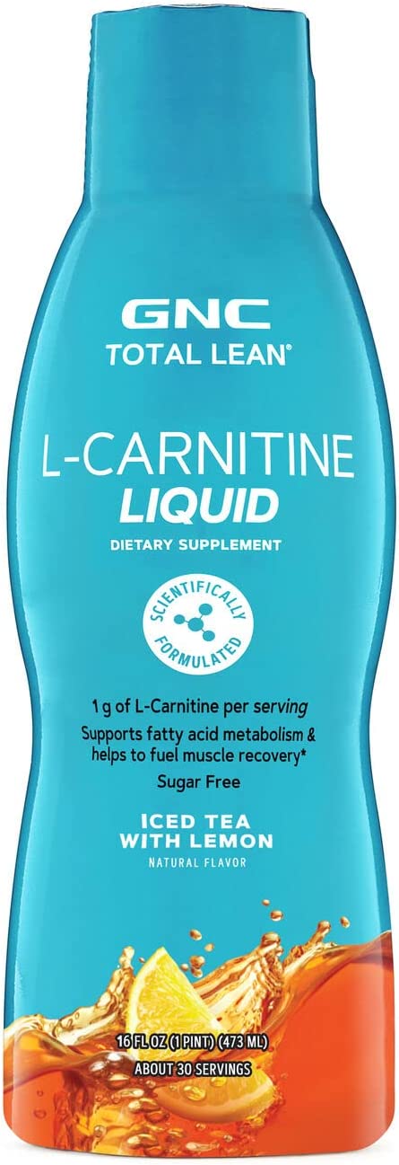 GNC Total Lean L-Carnitine Liquid | Supports Muscle Recovery | Iced Tea with Lemonade | 30 Servings