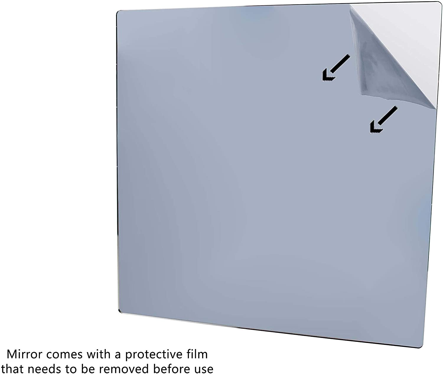 Marketing Holders 12”W Sheet Mirror w/Rounded Corners DIY Wall Decor Vanity Home Architectural Des