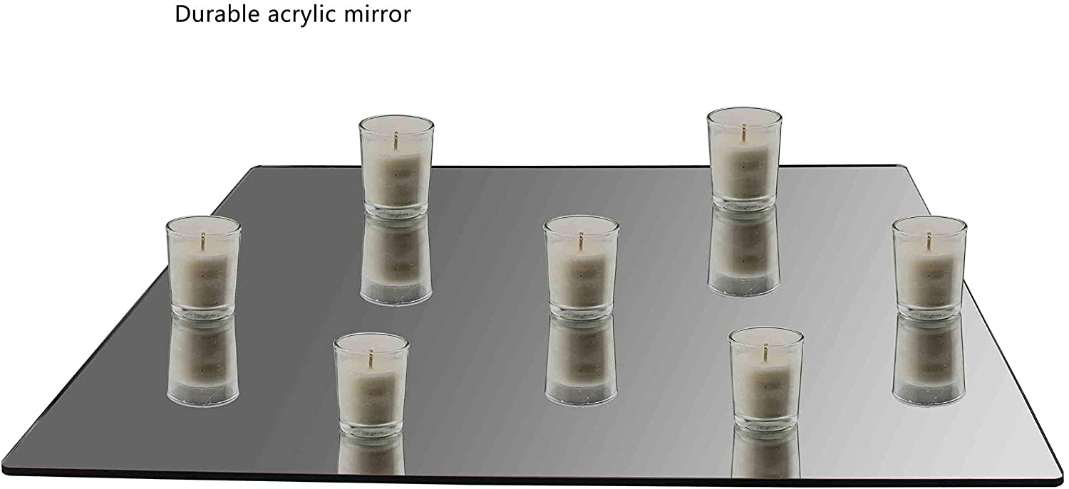 Marketing Holders 12”W Sheet Mirror w/Rounded Corners DIY Wall Decor Vanity Home Architectural Des