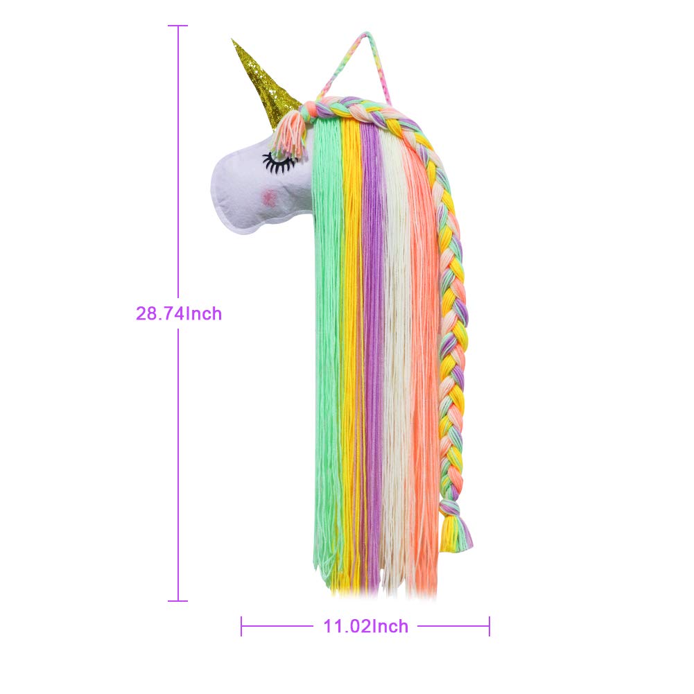 Unicorn Hair Clips Holder, Girl Women Fringe Hair Bows Headband Storage Organizer Unicorn Theme Part
