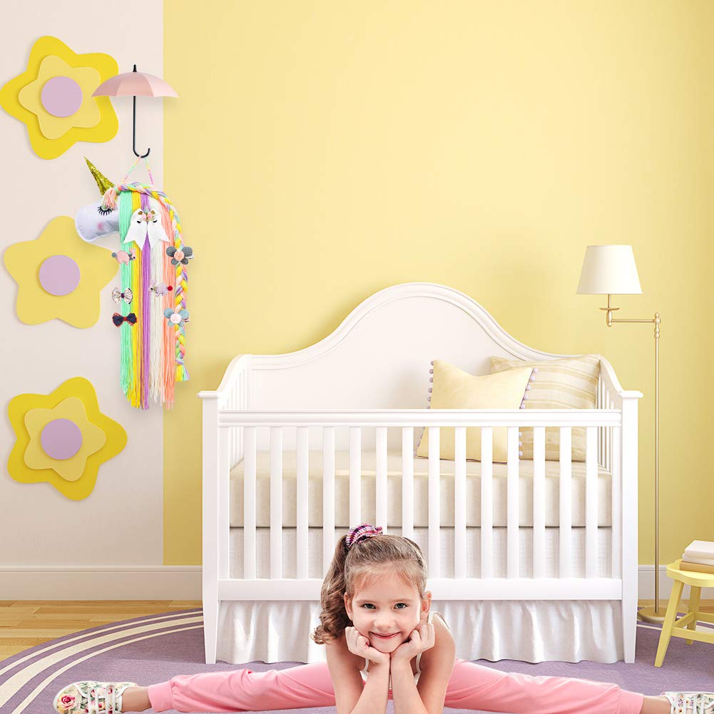 Unicorn Hair Clips Holder, Girl Women Fringe Hair Bows Headband Storage Organizer Unicorn Theme Part