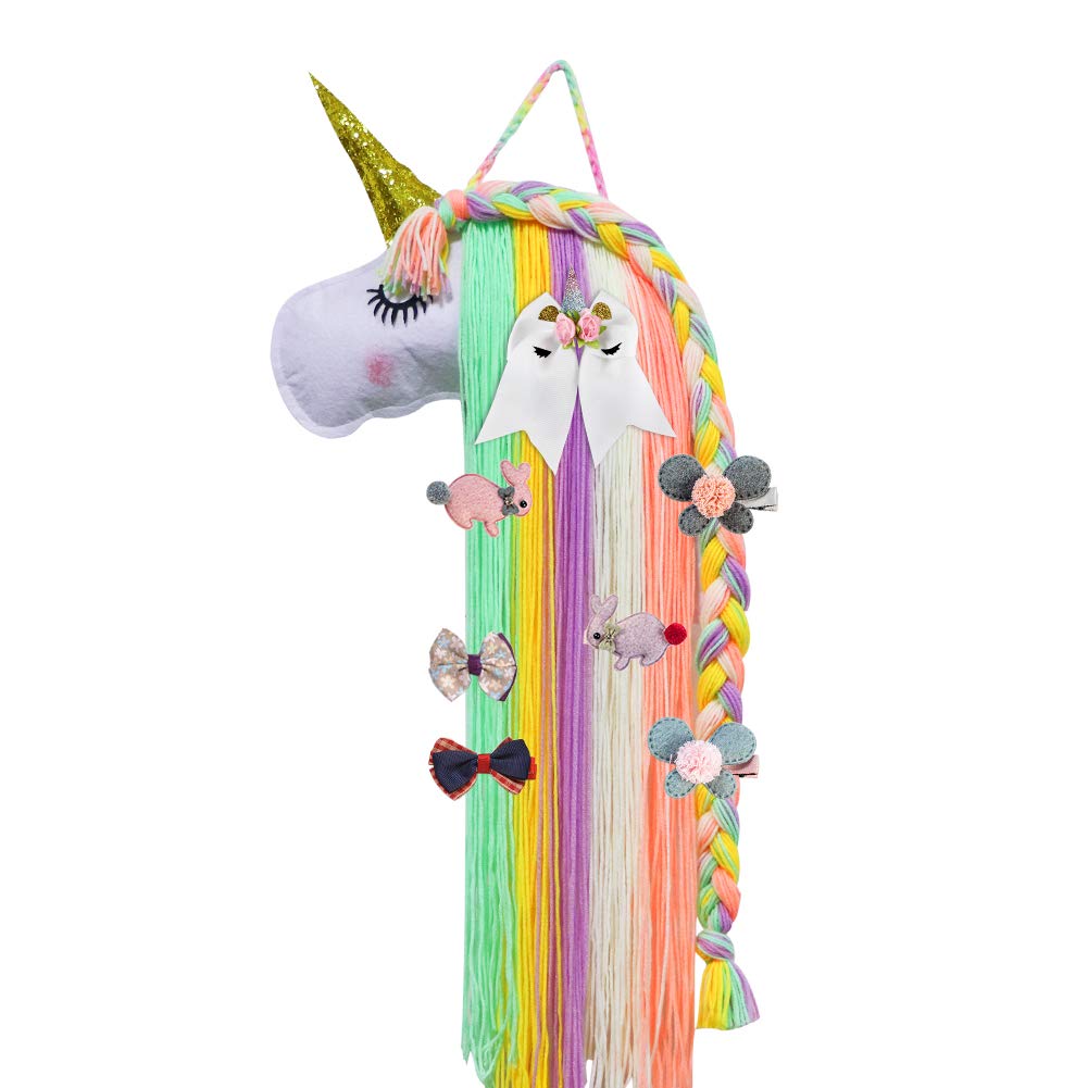 Unicorn Hair Clips Holder, Girl Women Fringe Hair Bows Headband Storage Organizer Unicorn Theme Part