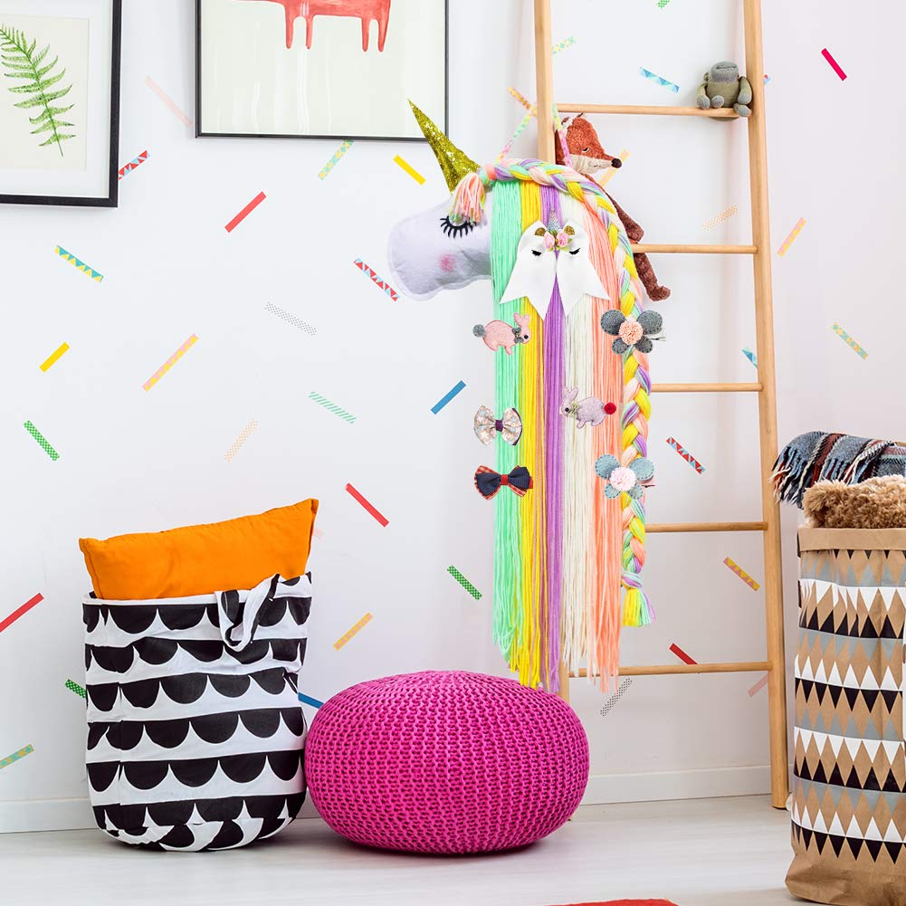 Unicorn Hair Clips Holder, Girl Women Fringe Hair Bows Headband Storage Organizer Unicorn Theme Part