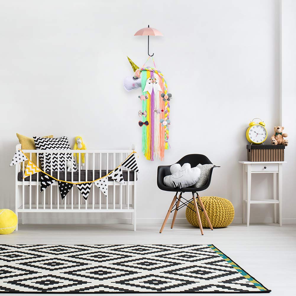 Unicorn Hair Clips Holder, Girl Women Fringe Hair Bows Headband Storage Organizer Unicorn Theme Part