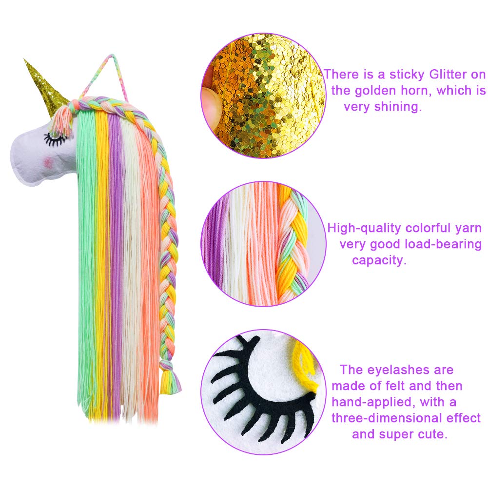 Unicorn Hair Clips Holder, Girl Women Fringe Hair Bows Headband Storage Organizer Unicorn Theme Part